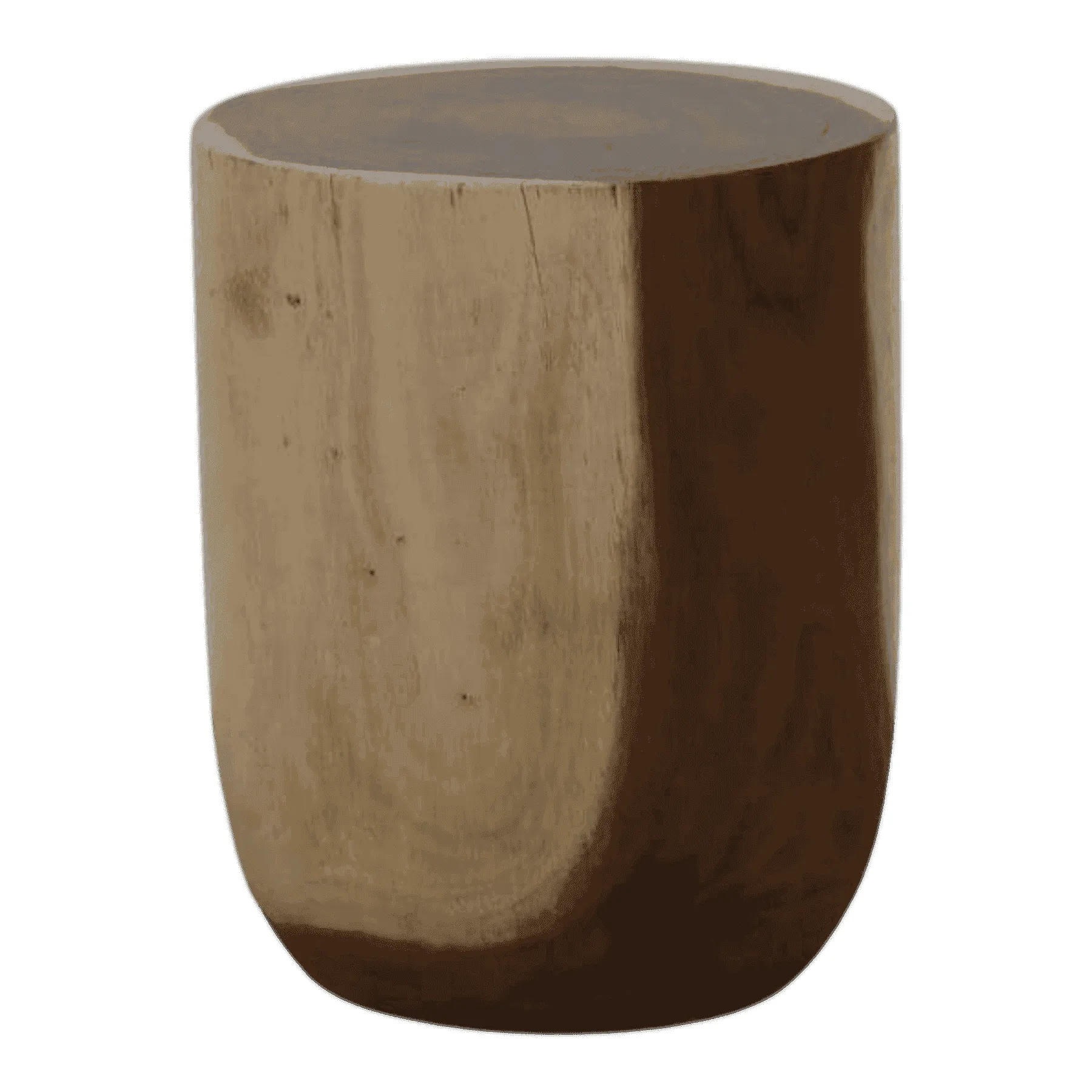 Round wooden stool with smooth finish