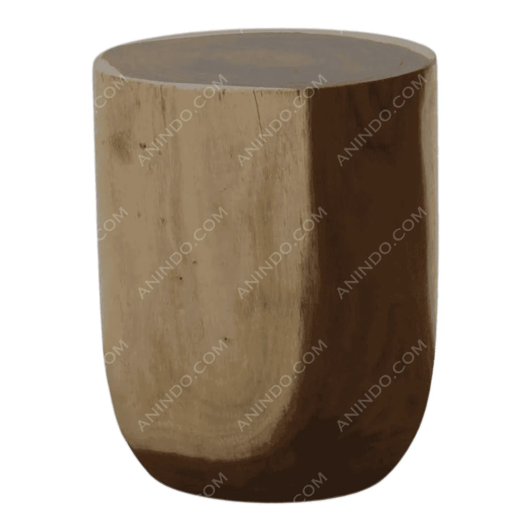 Round wooden stool with smooth finish