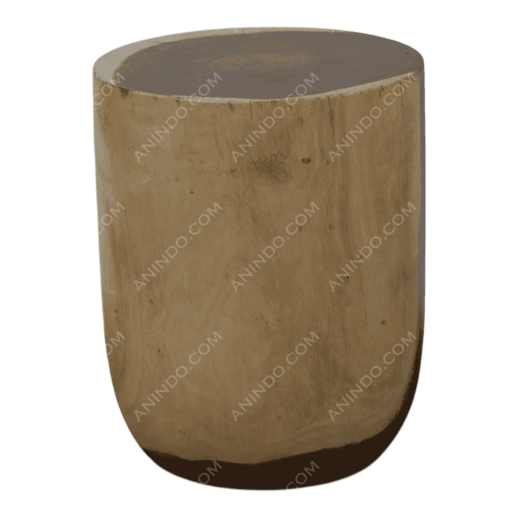 Round natural wooden stool or side table