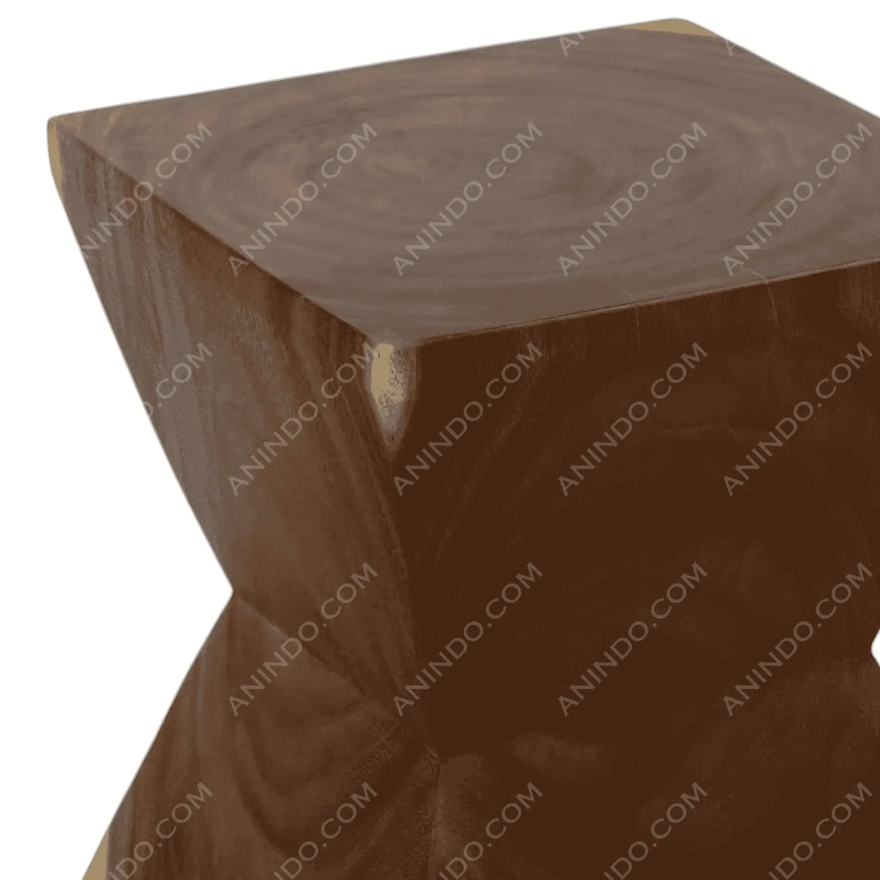 Modern wooden hourglass side table