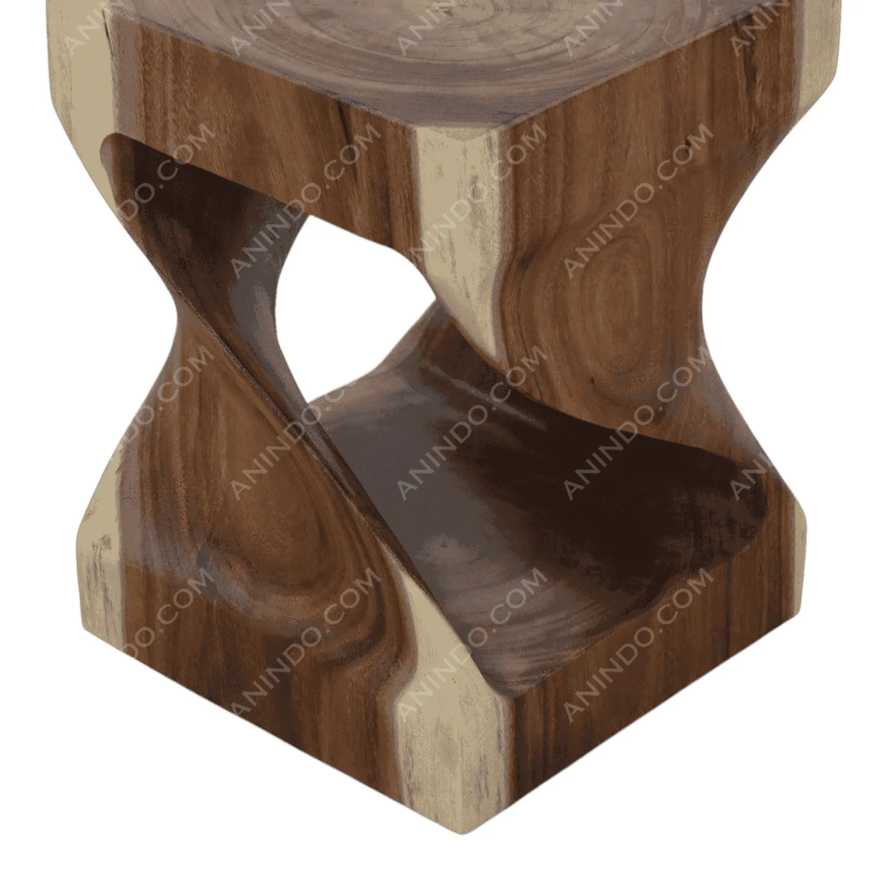 Modern twisted wooden side table design