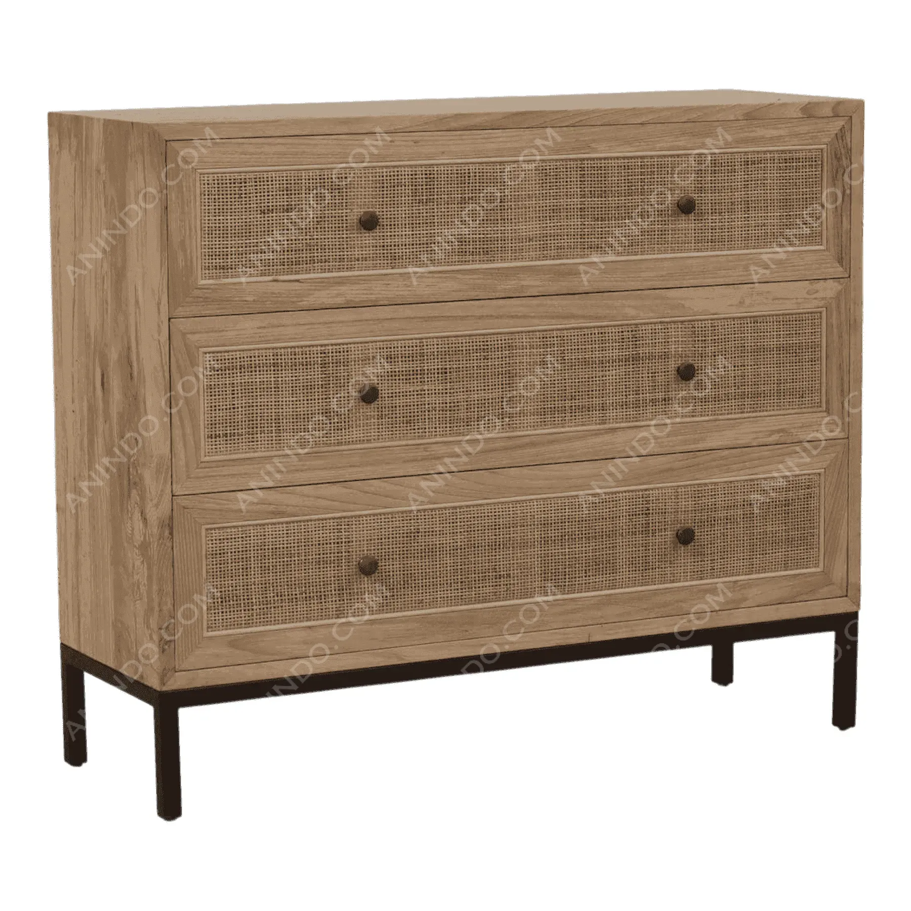 Modern wooden dresser with three drawers