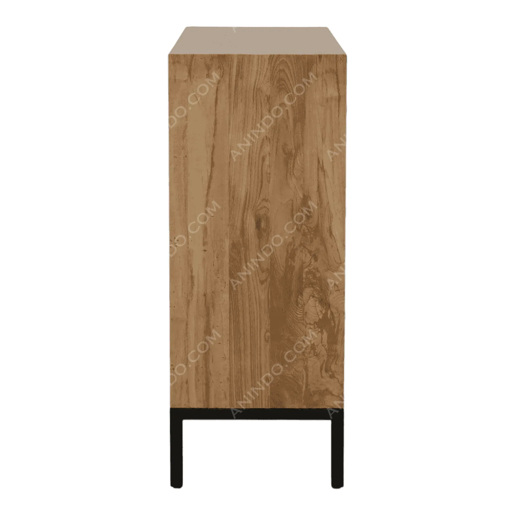 Modern wooden cabinet with black metal legs