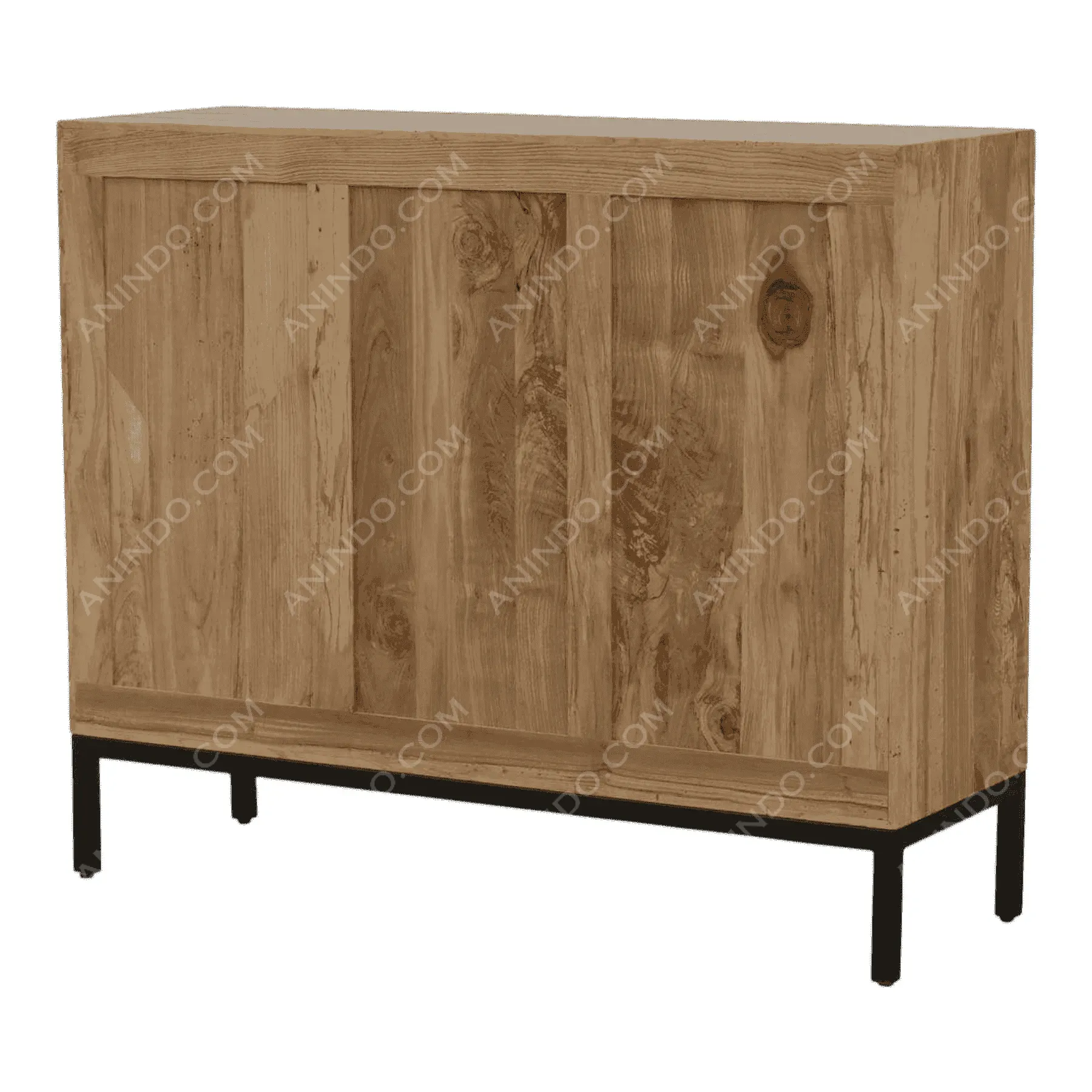 Modern wooden cabinet with black metal legs