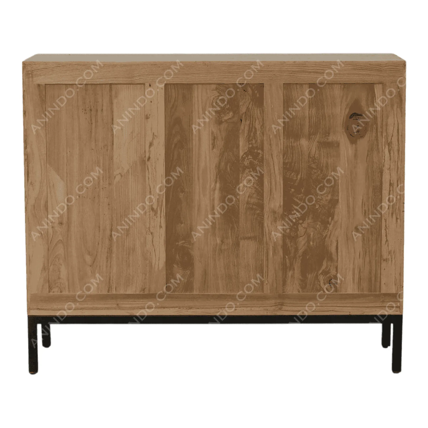 Wooden cabinet with black metal legs