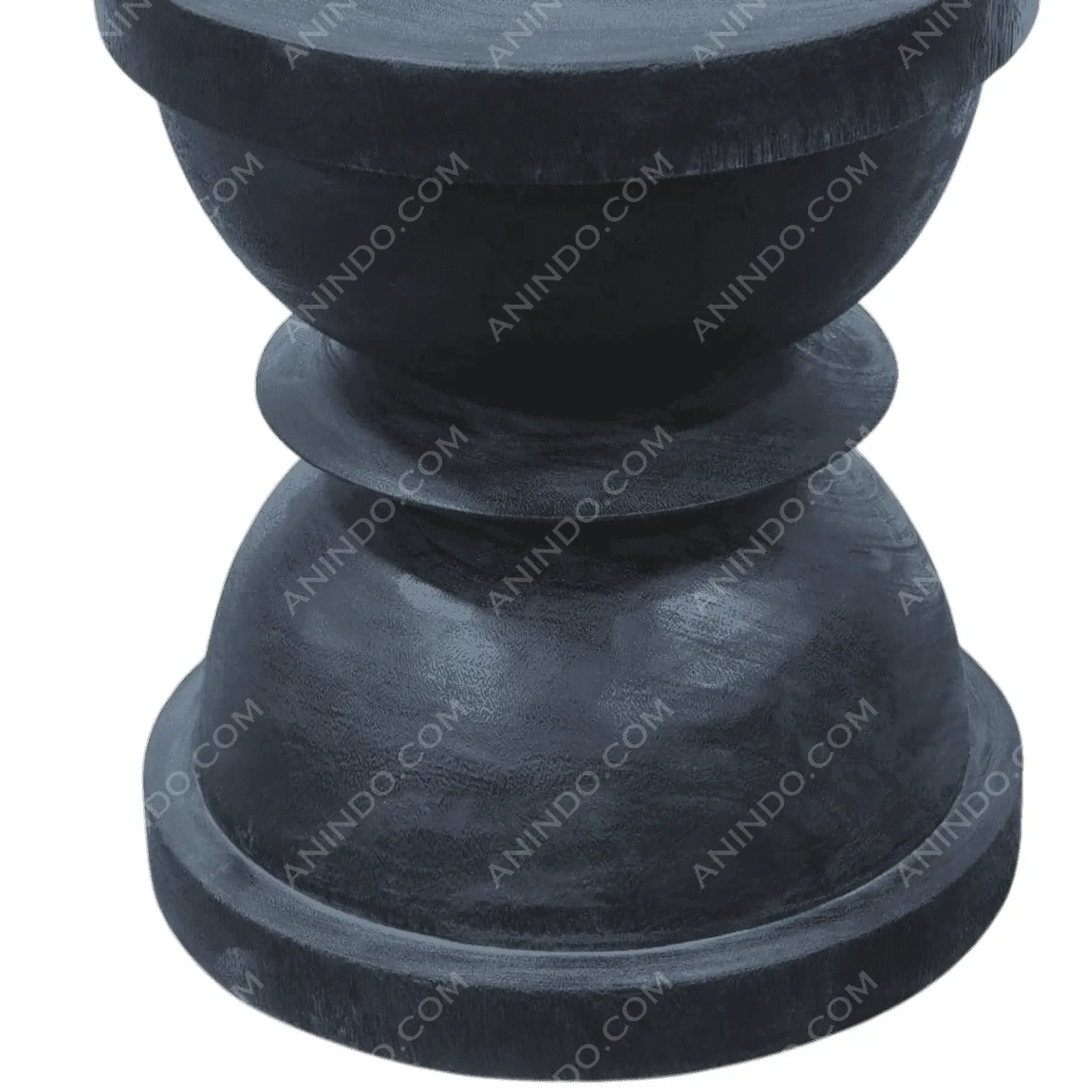 Modern black round wooden stool