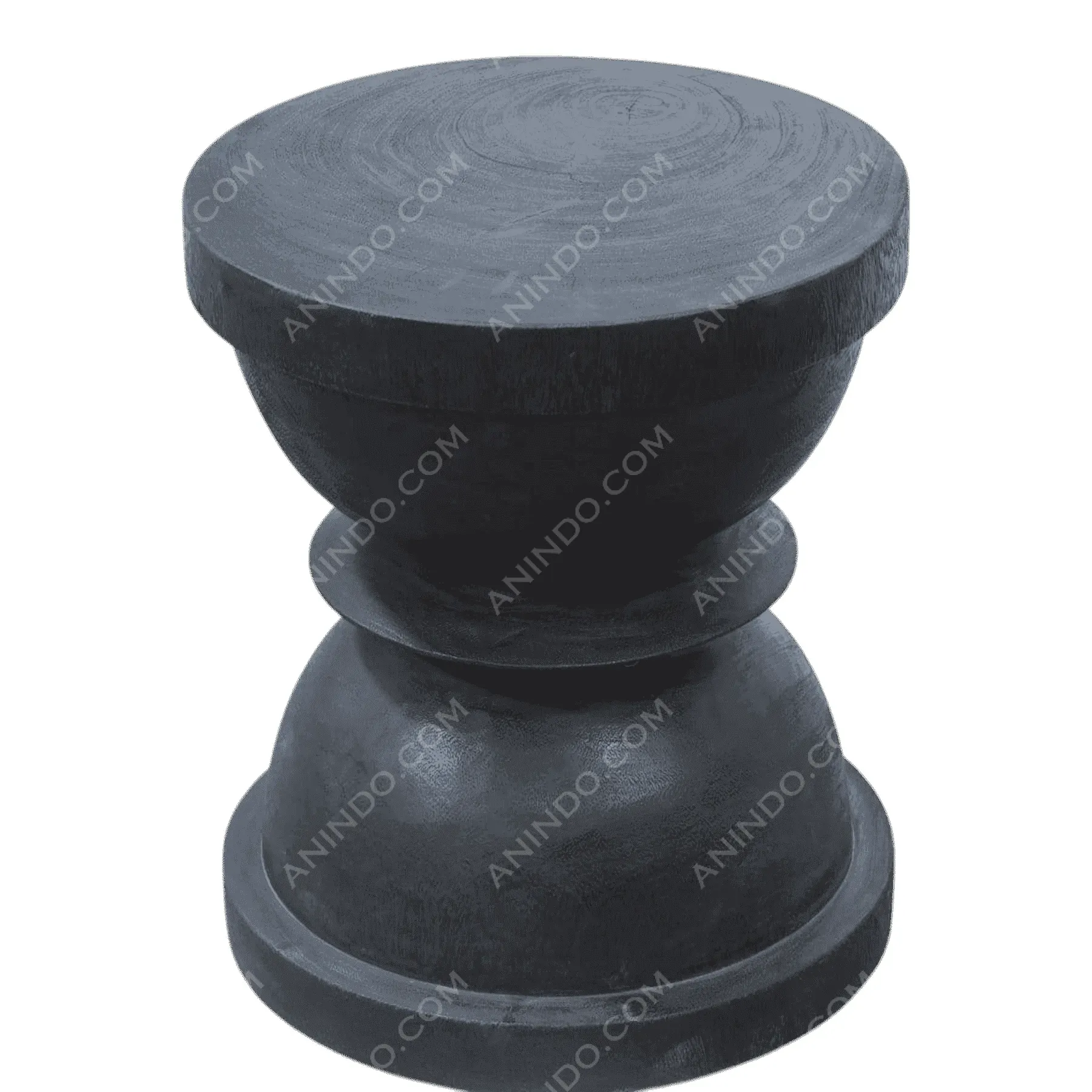 Modern black wooden accent stool