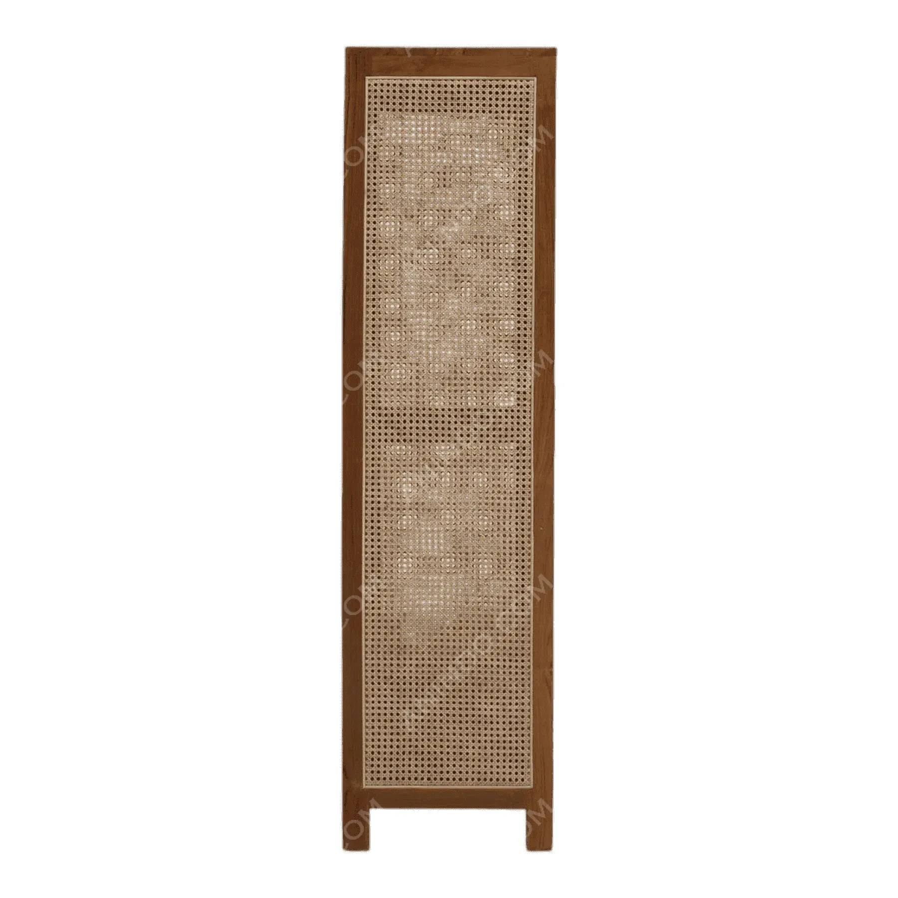 Tall wooden cabinet with rattan door panel