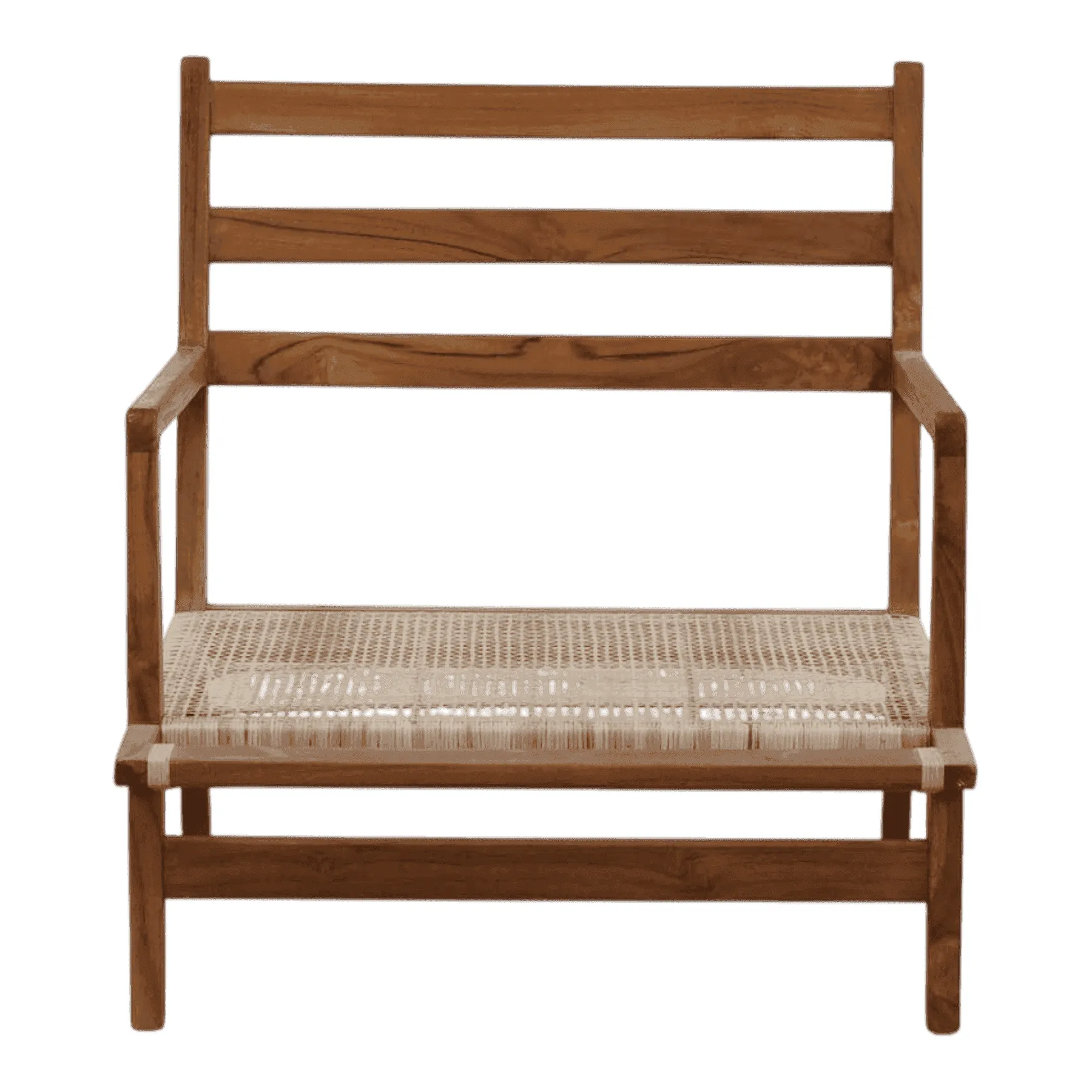 Wooden chair with woven cane seat