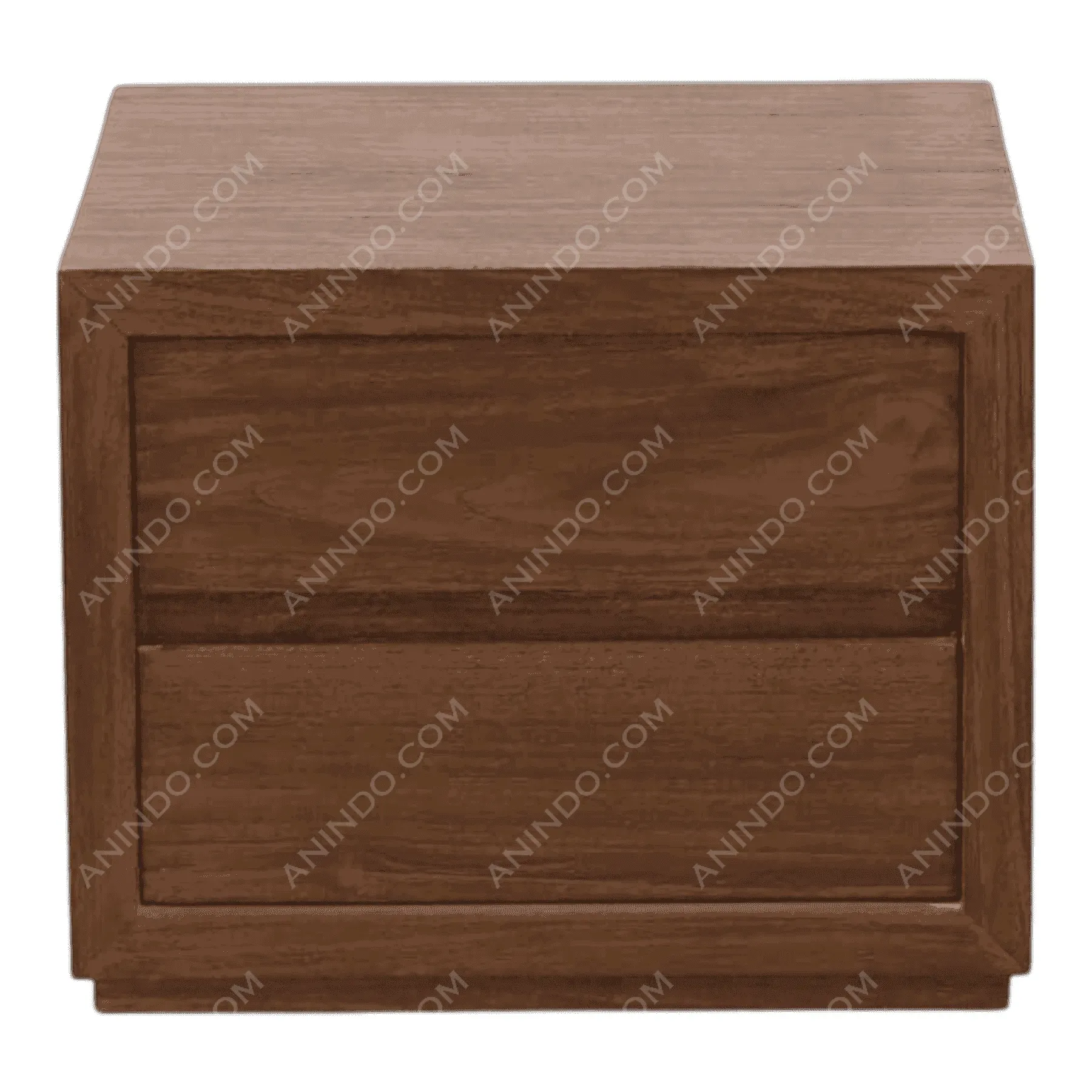 Wooden two-drawer nightstand with modern design