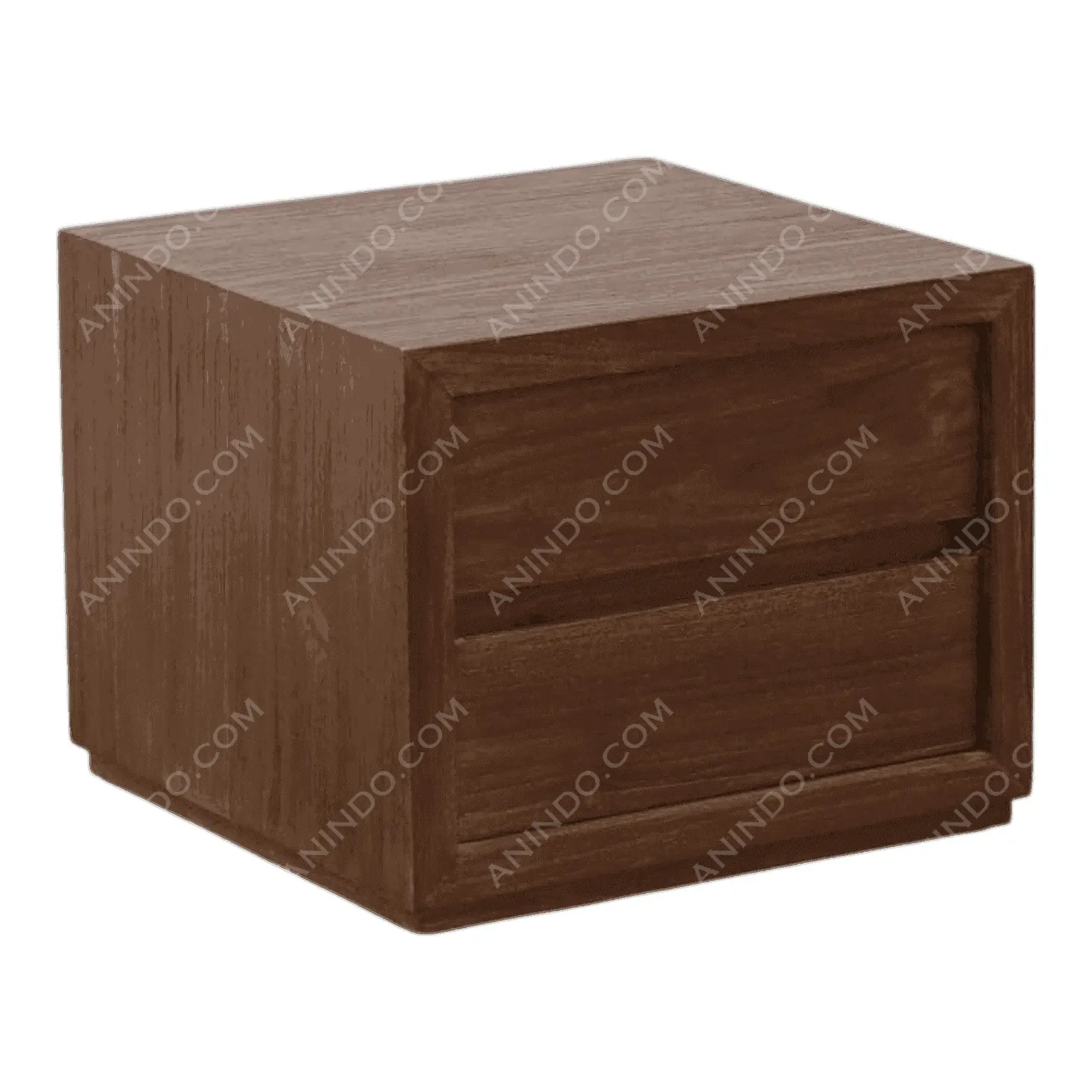 Wooden nightstand with two drawers