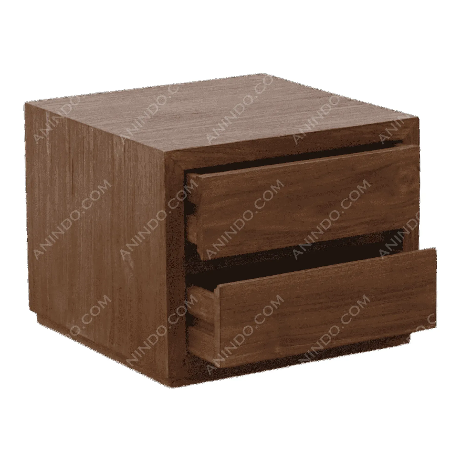 Modern wooden nightstand with two drawers