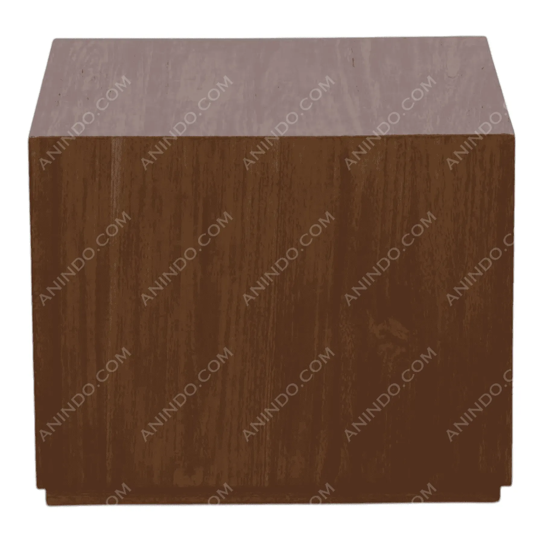 Simple brown wooden cube table
