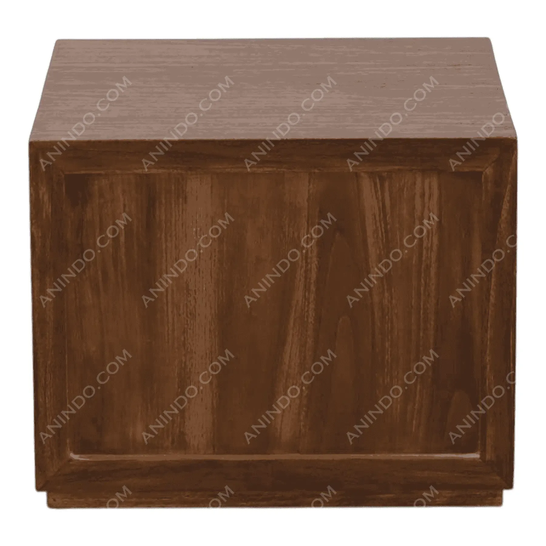 Square wooden box with smooth finish
