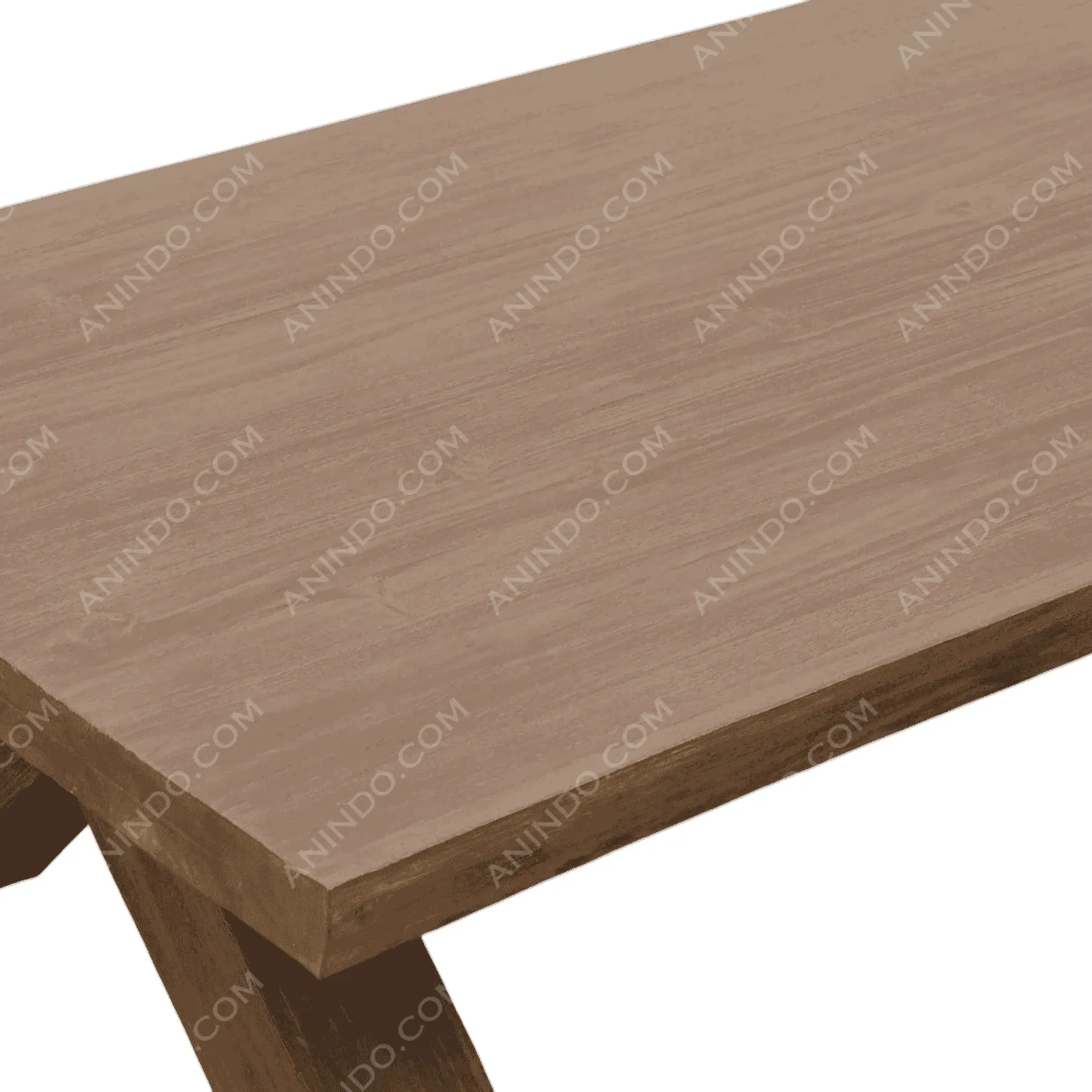 Wooden table with smooth brown surface