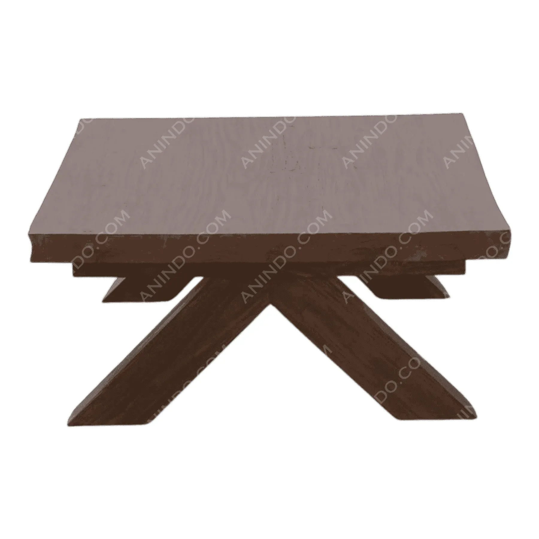 Modern wooden coffee table with cross legs