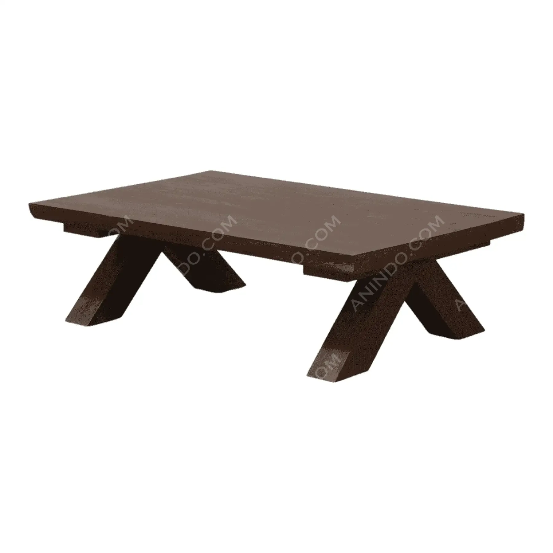Modern dark wood coffee table with angled legs