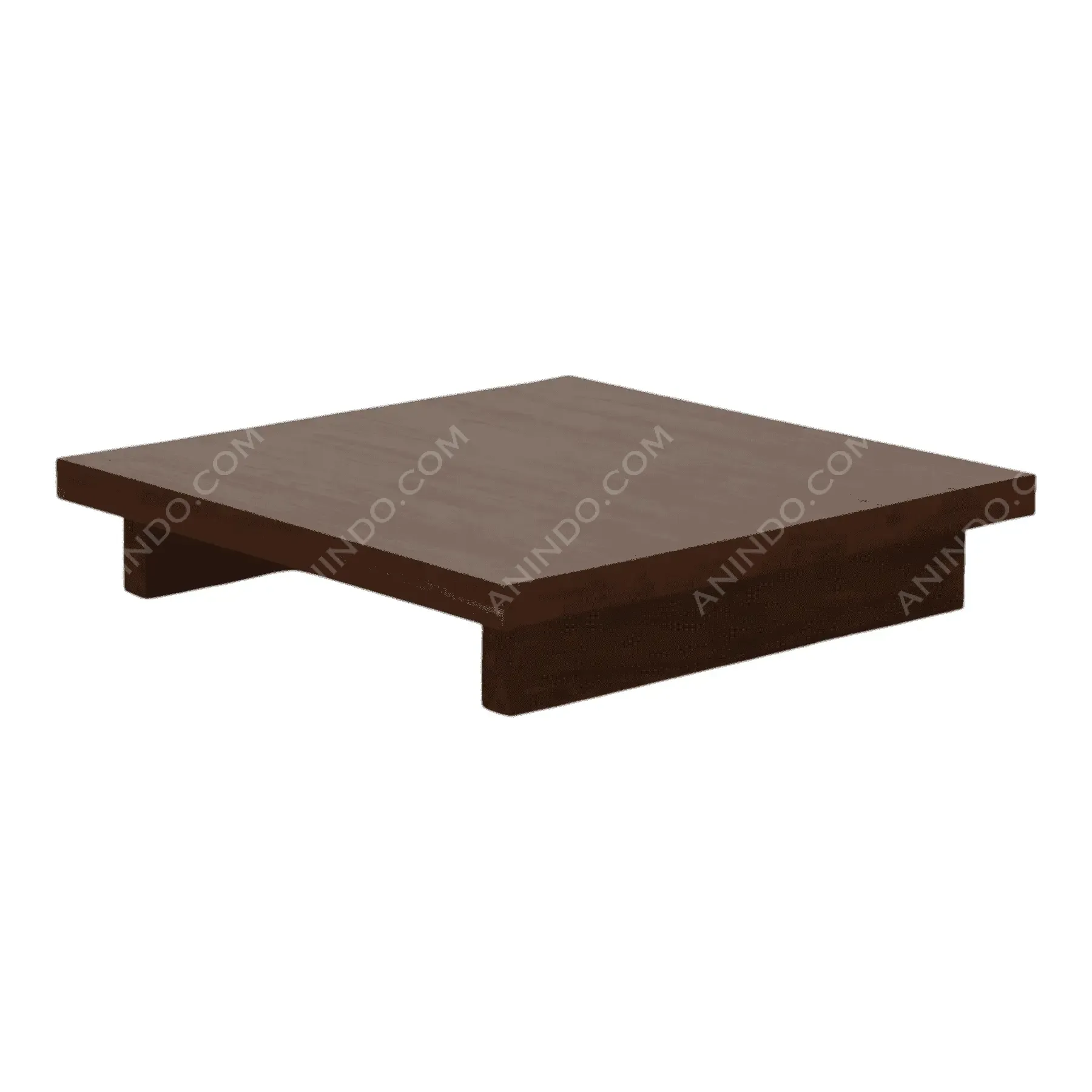 Modern low square wooden coffee table