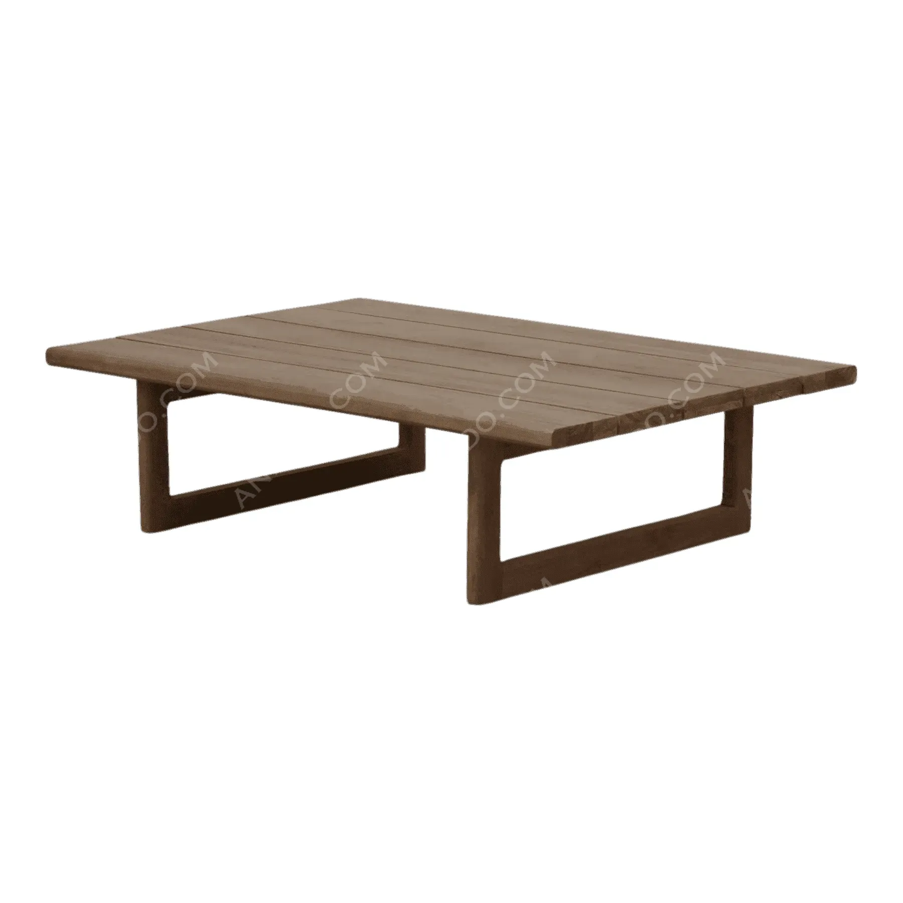 Modern wooden rectangular coffee table