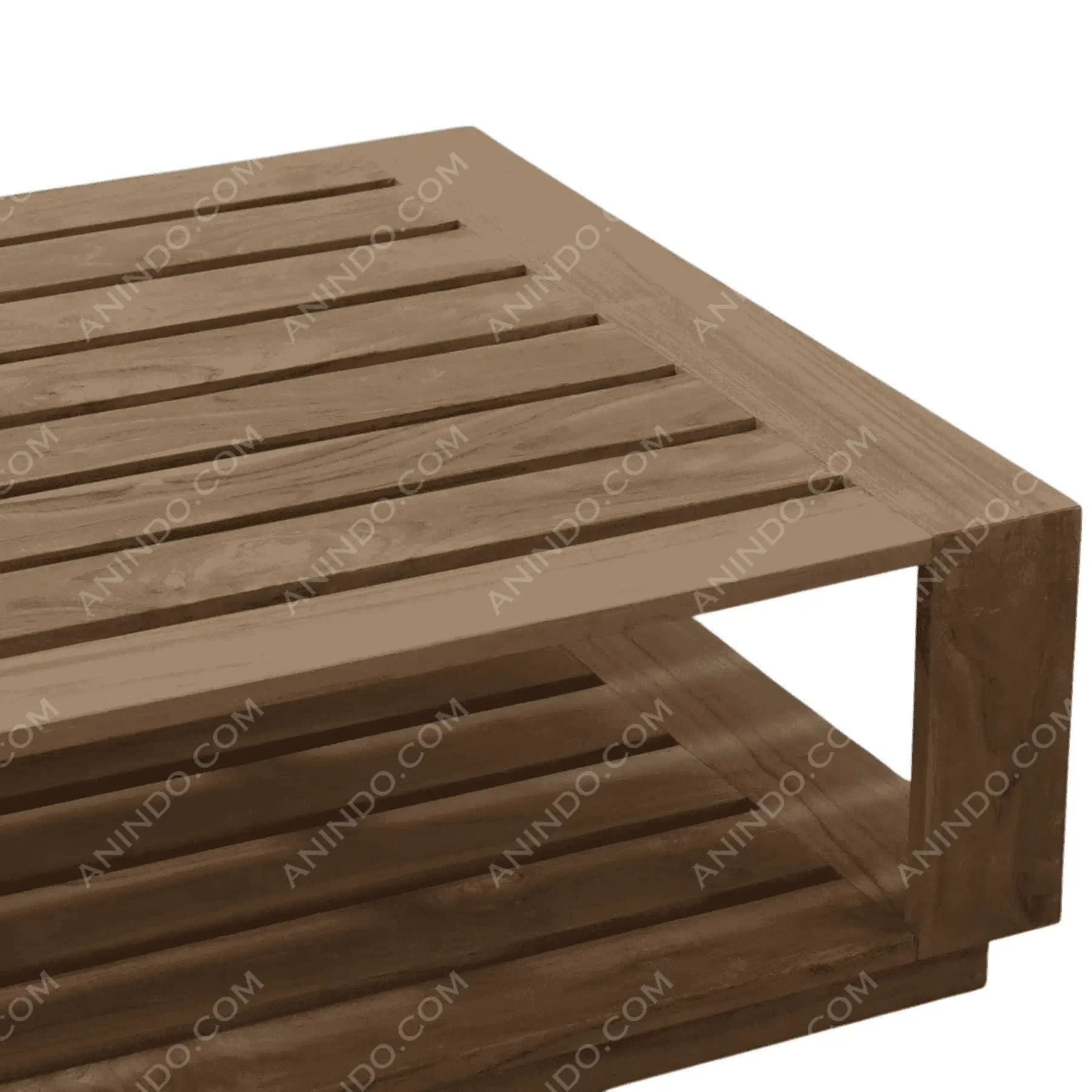 Modern wooden slatted coffee table design