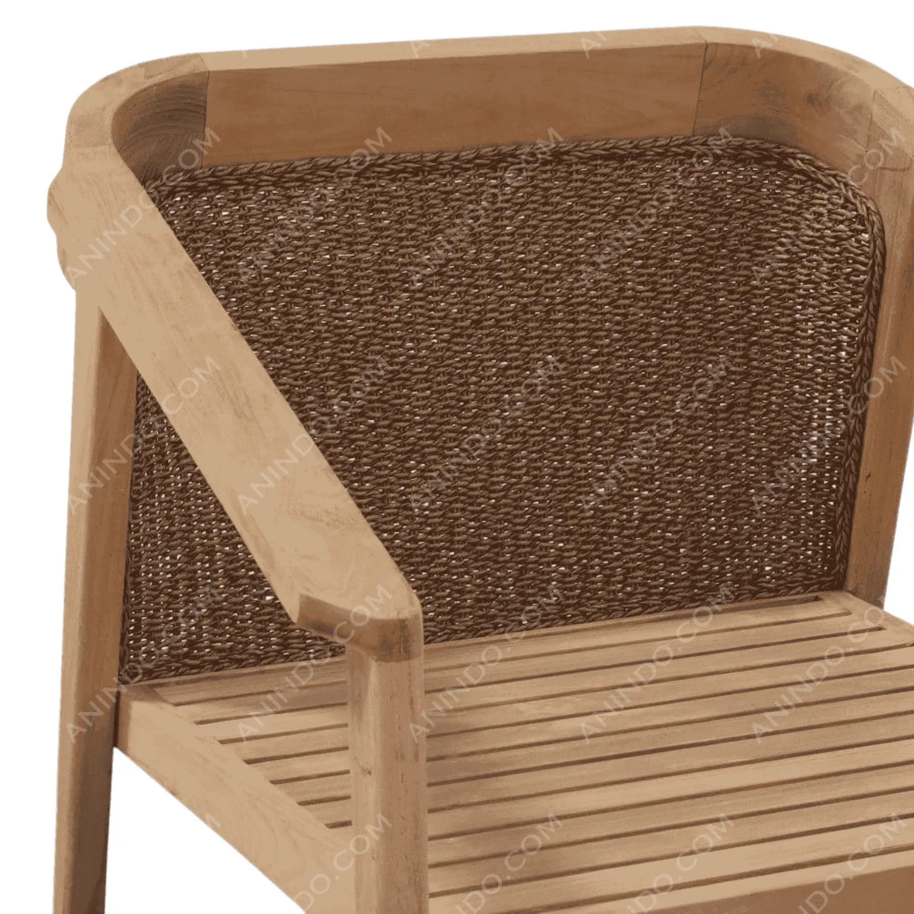 Wood chair with woven backrest