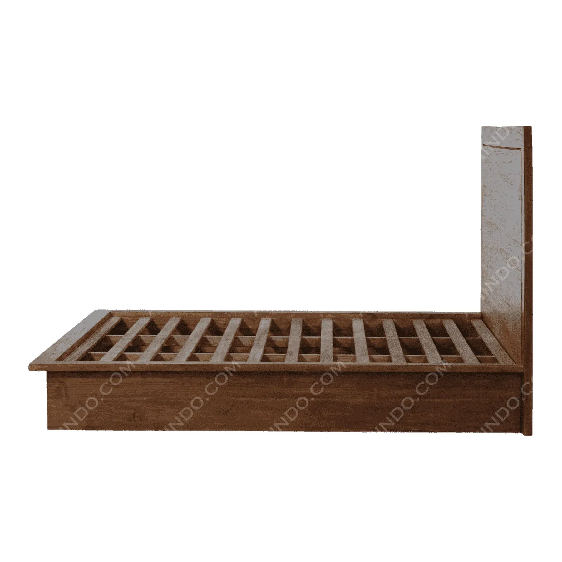 Wooden bed frame with headboard