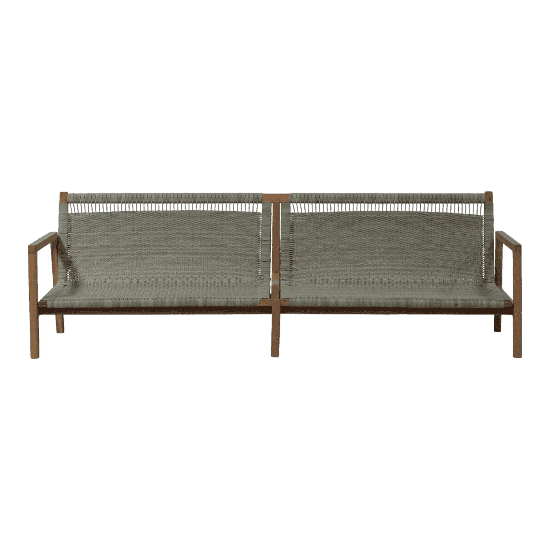 Modern outdoor wooden double seat sofa