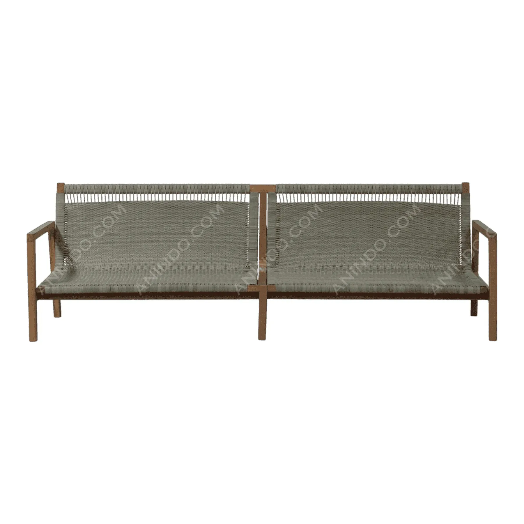 Modern outdoor wooden double seat sofa