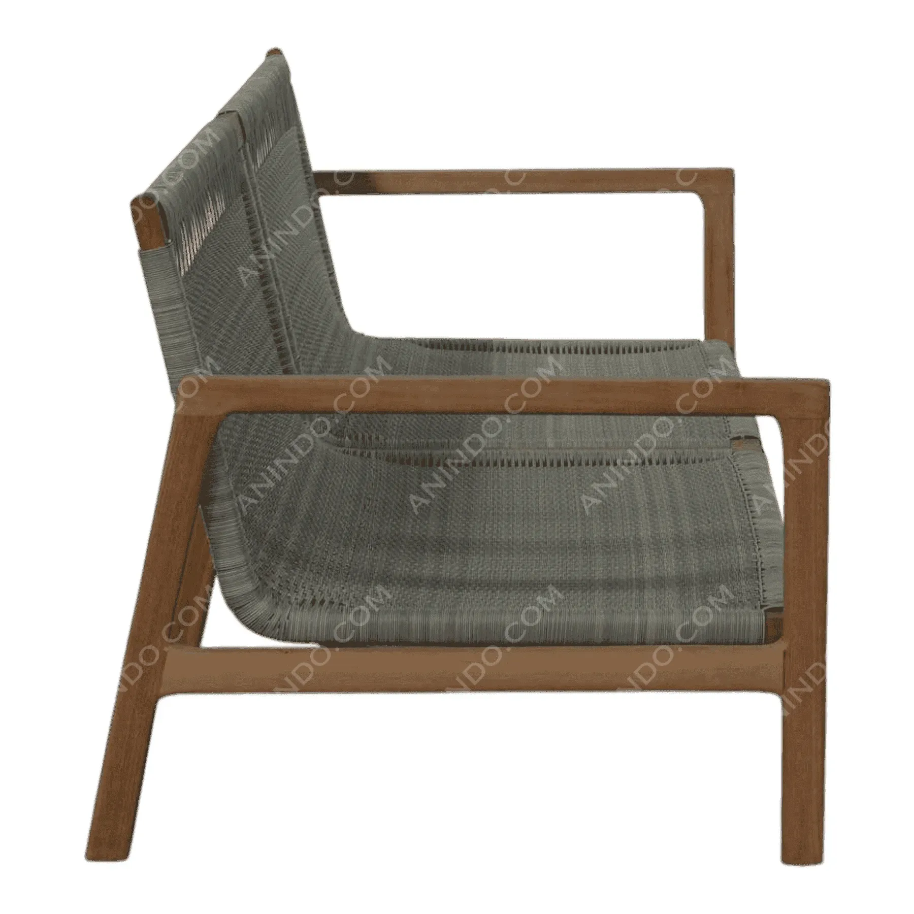 Modern wooden chair with woven seat and back