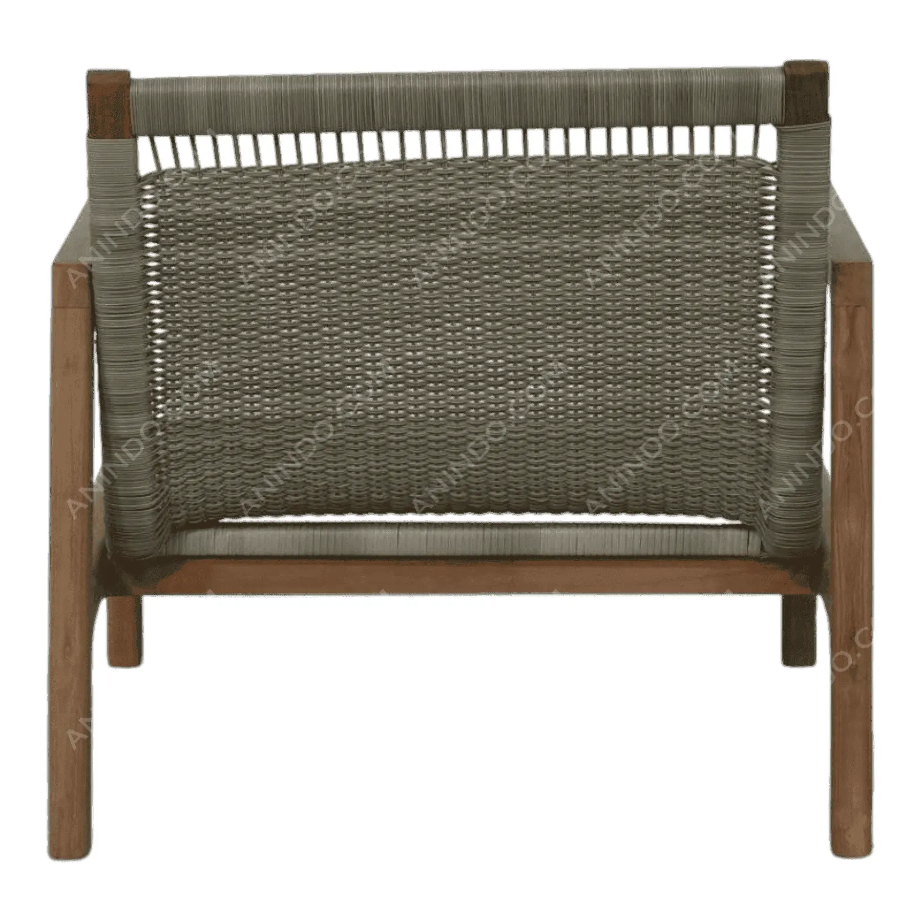 Modern woven rope chair with wooden frame