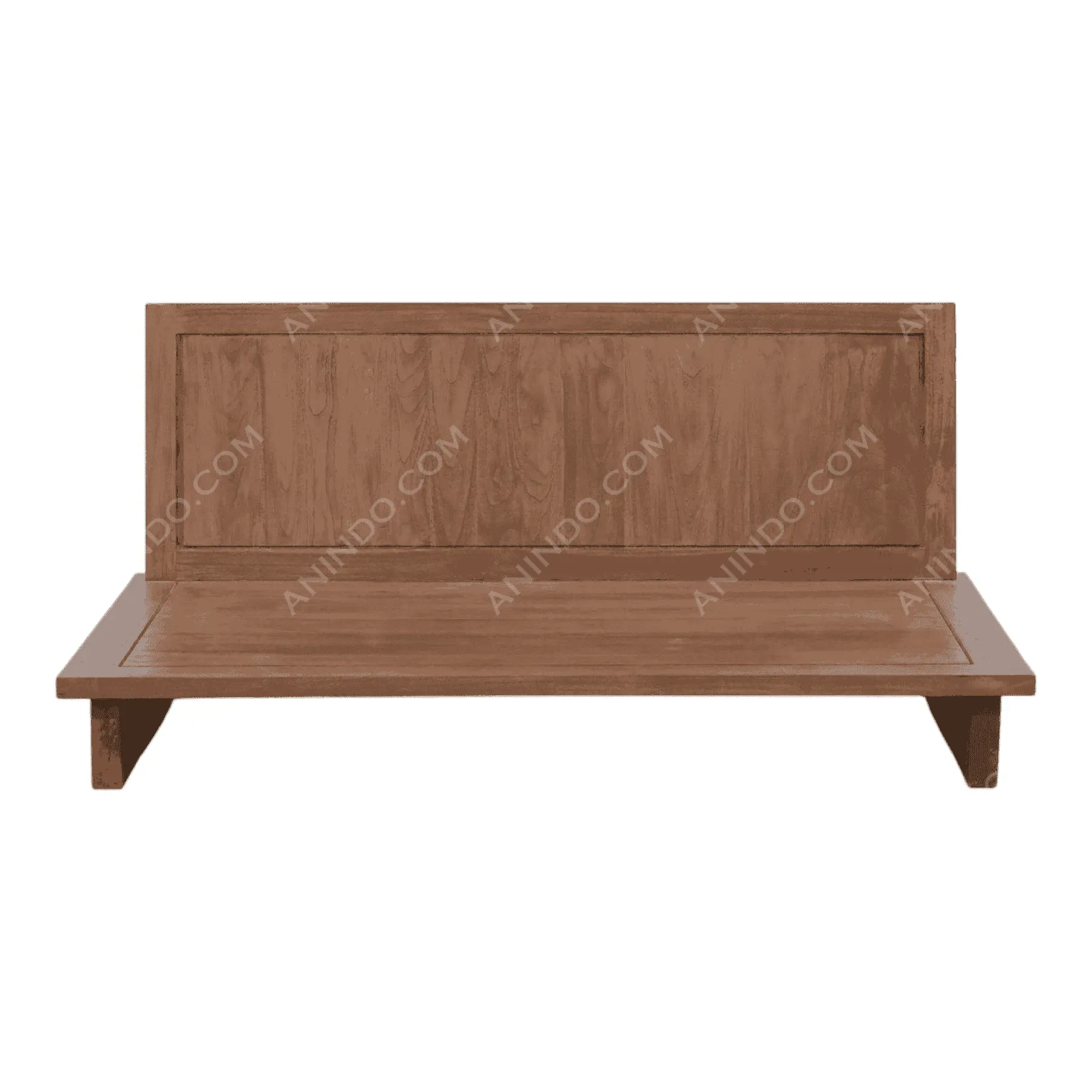 Wooden platform bed with headboard