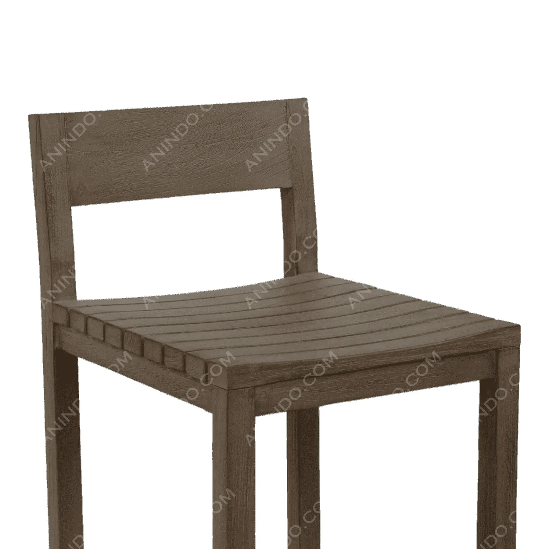 Modern wooden chair with slatted seat