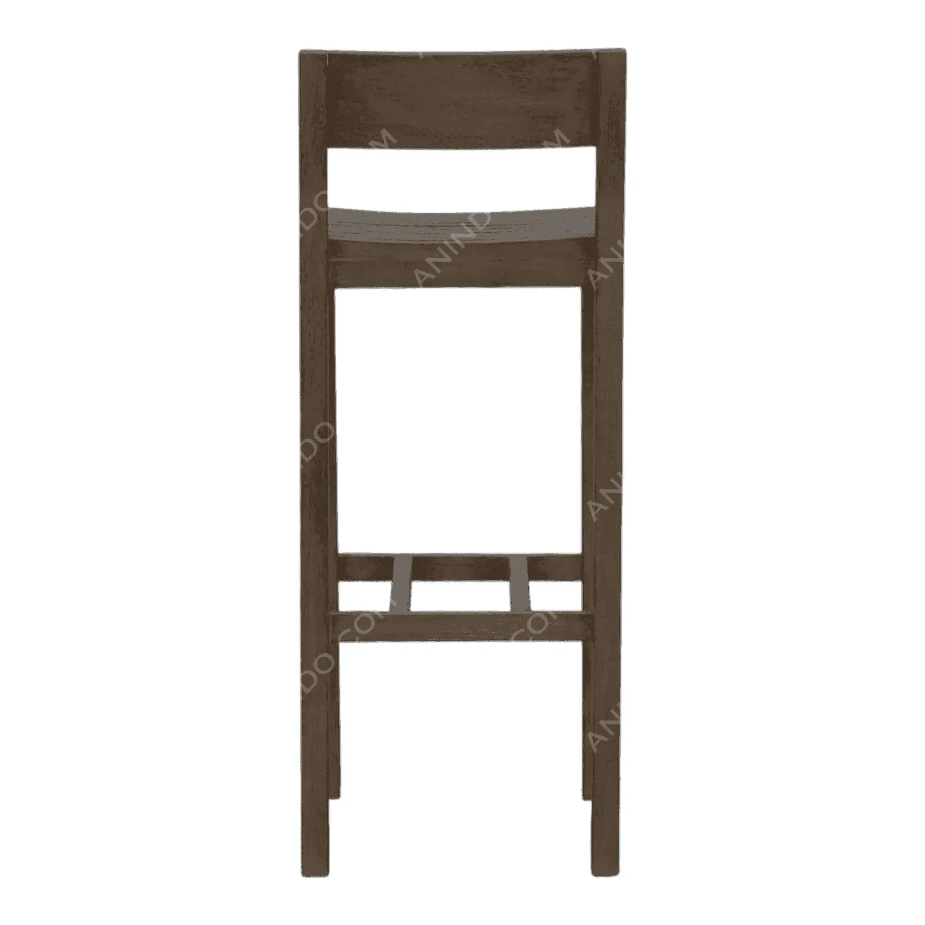 Wooden bar stool with backrest