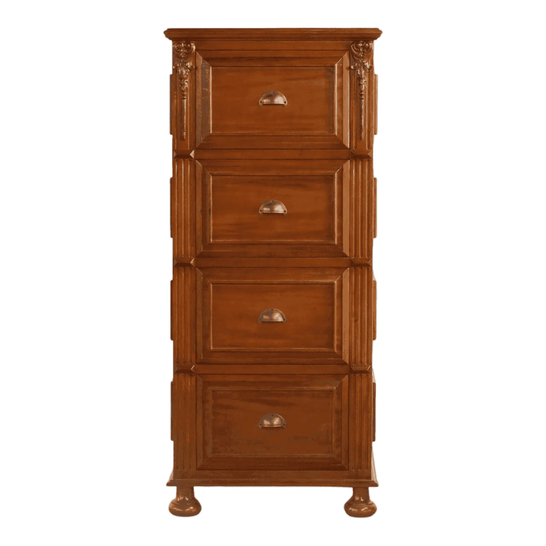 Wooden chest with four drawers