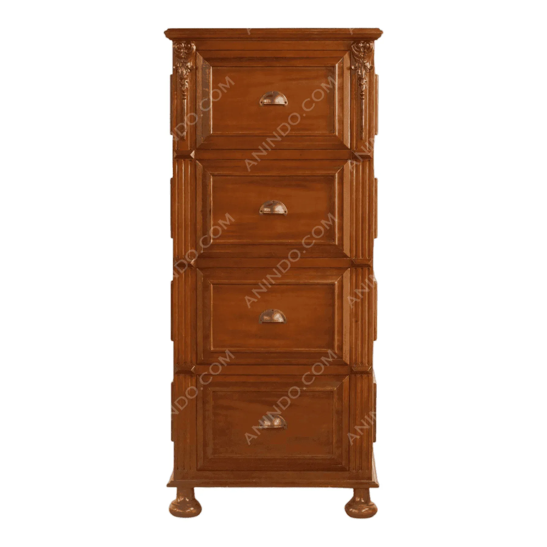 Wooden chest with four drawers