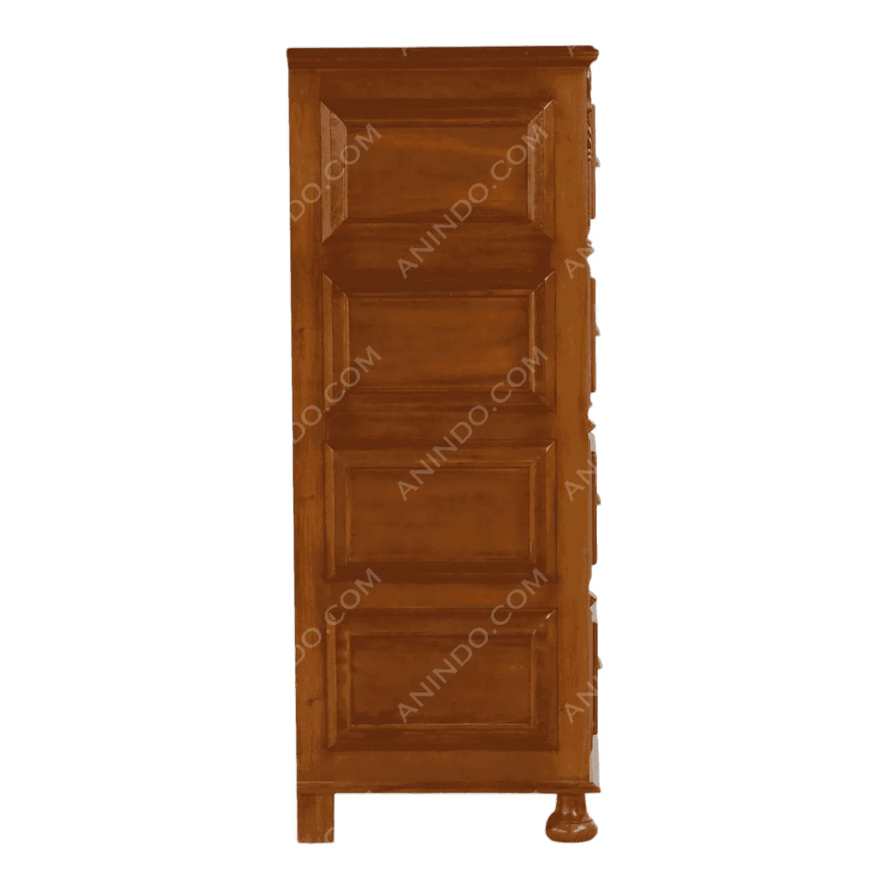 Side view of wooden dresser cabinet