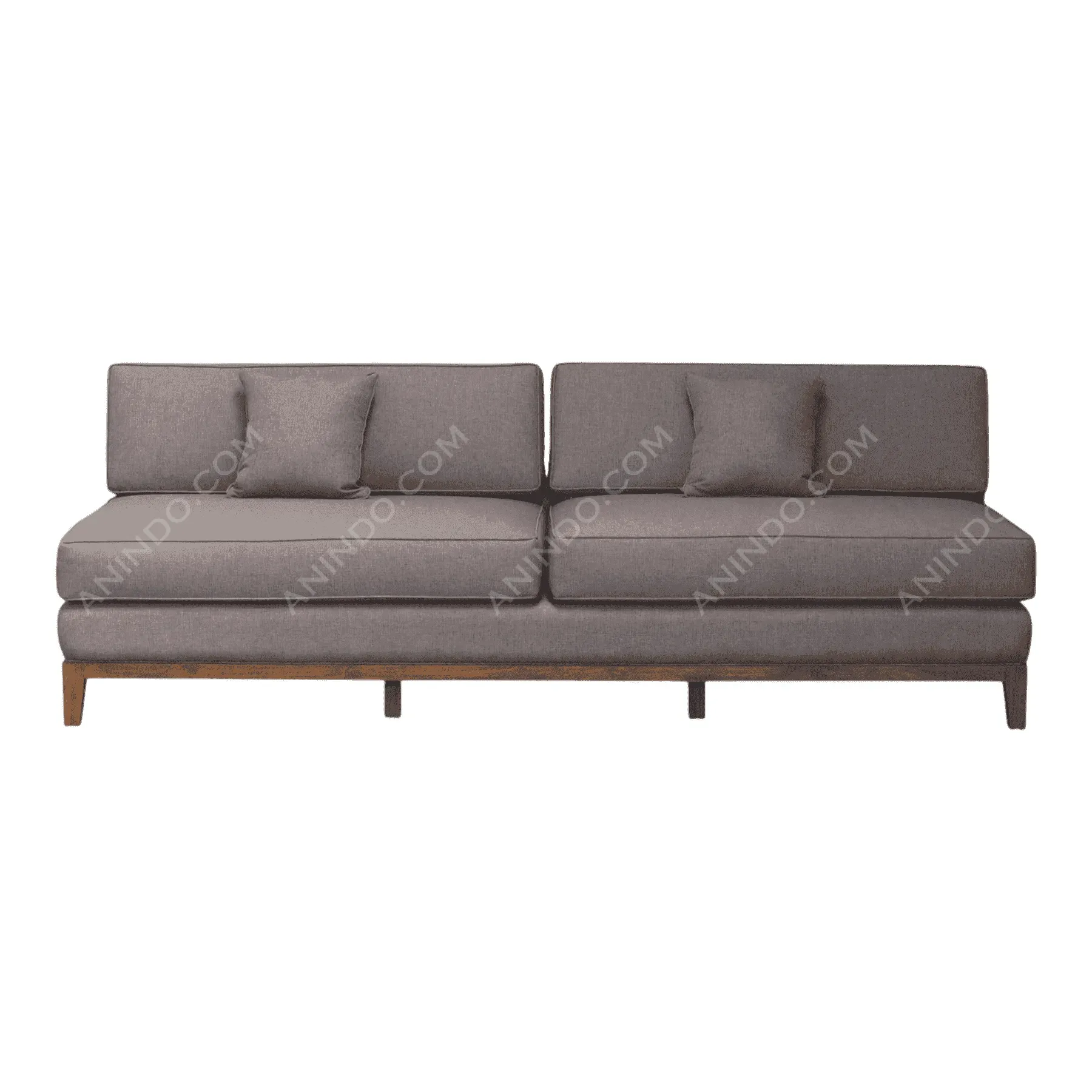 Modern gray fabric sofa with cushions
