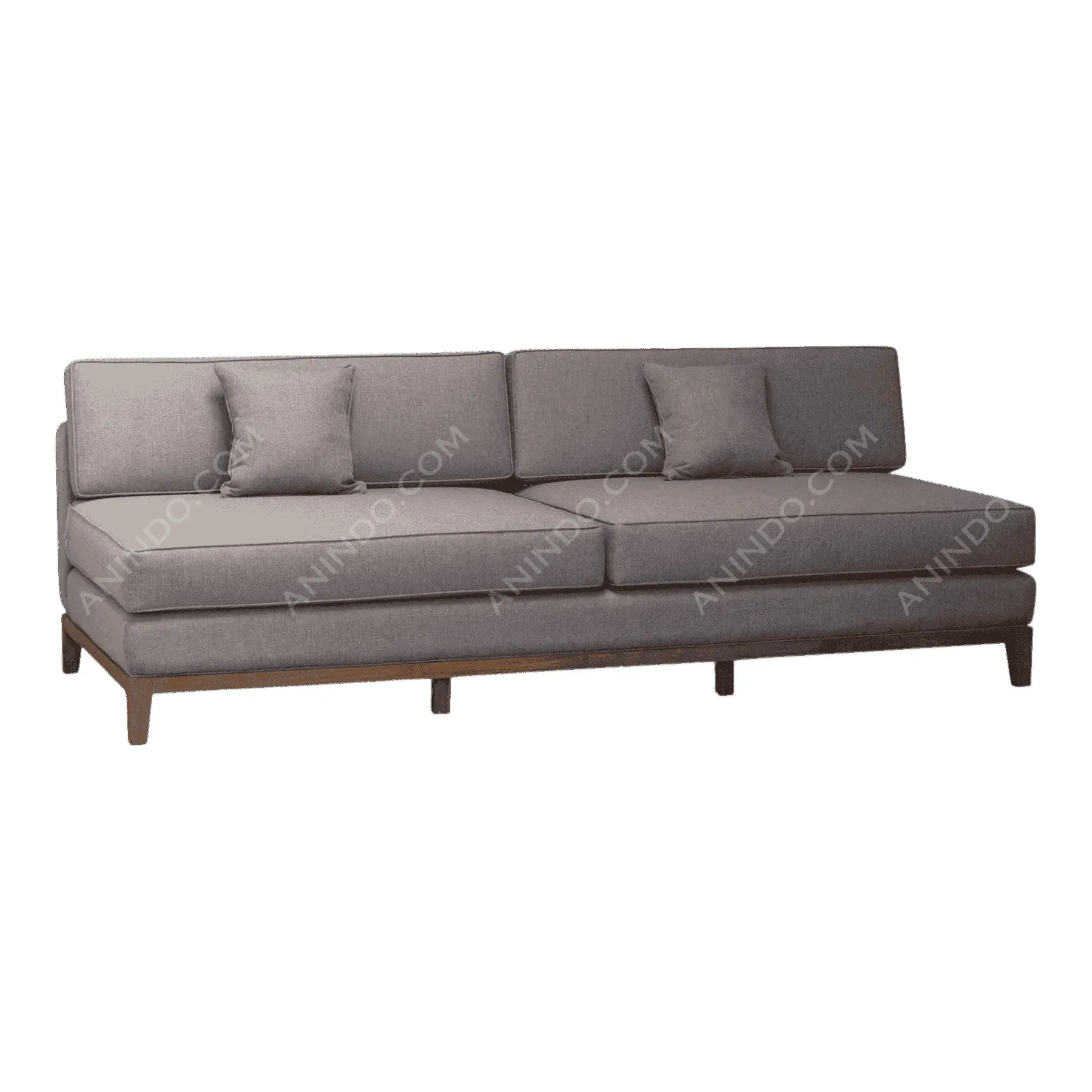 Modern gray sectional sofa with cushions