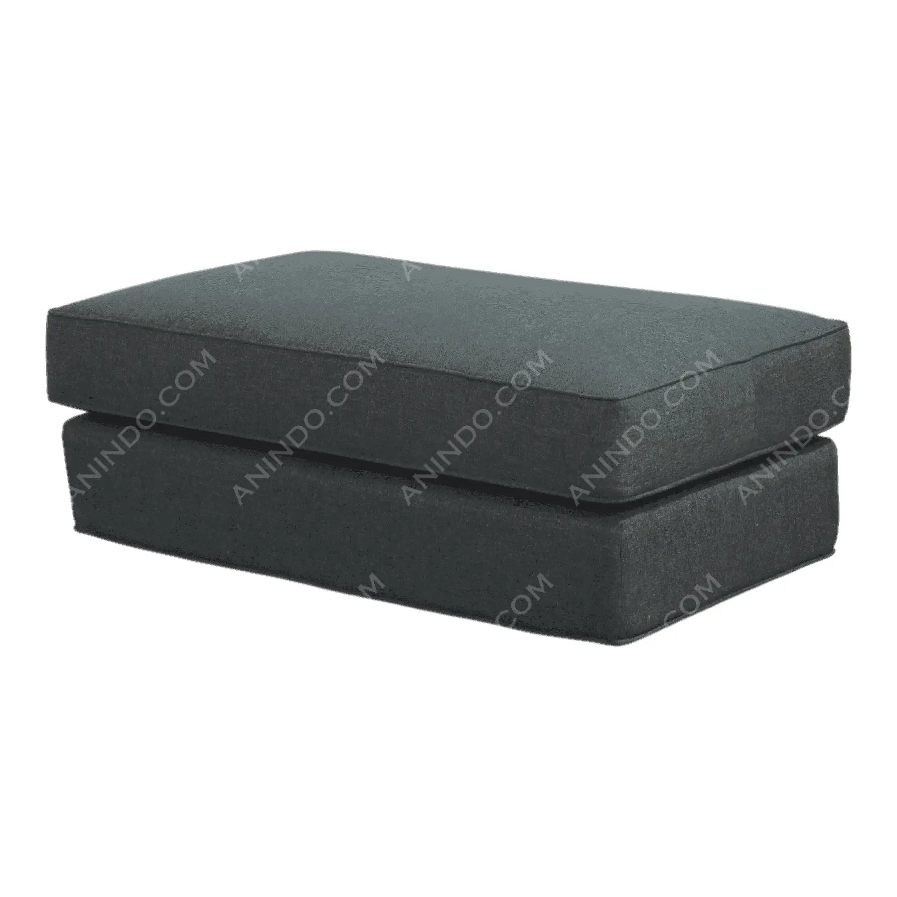 Dark gray rectangular ottoman with cushion