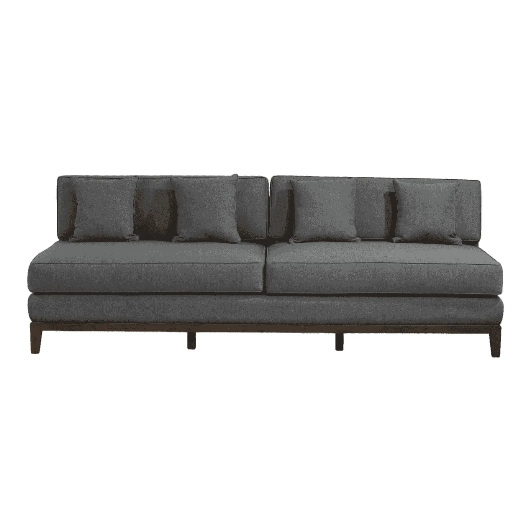 Modern dark gray sofa with cushions