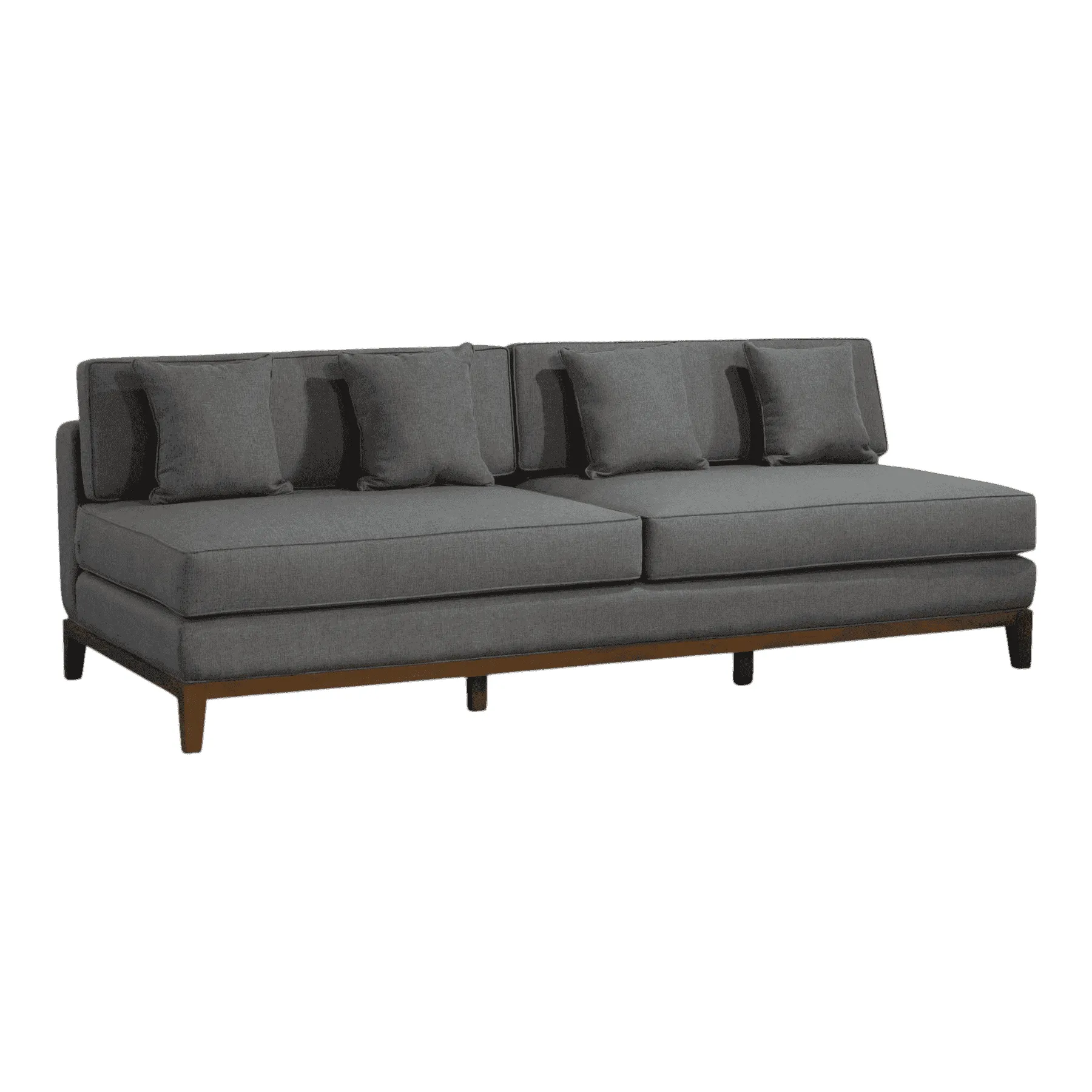 Modern gray sectional sofa with cushions