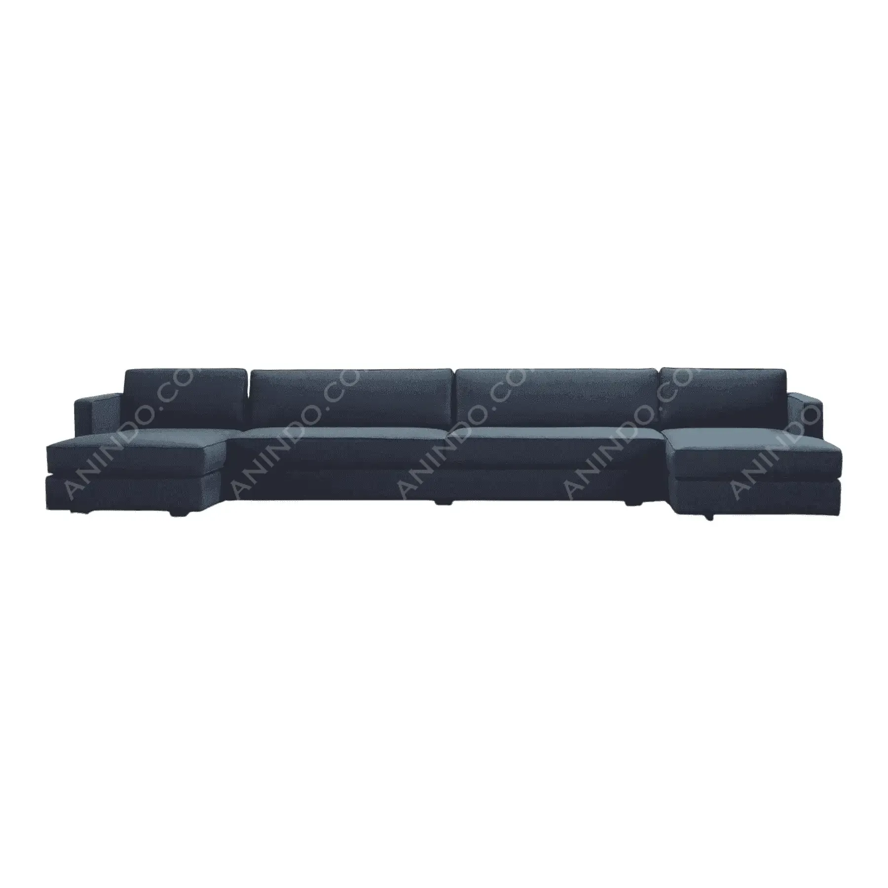 Large dark gray sectional sofa with chaise lounges