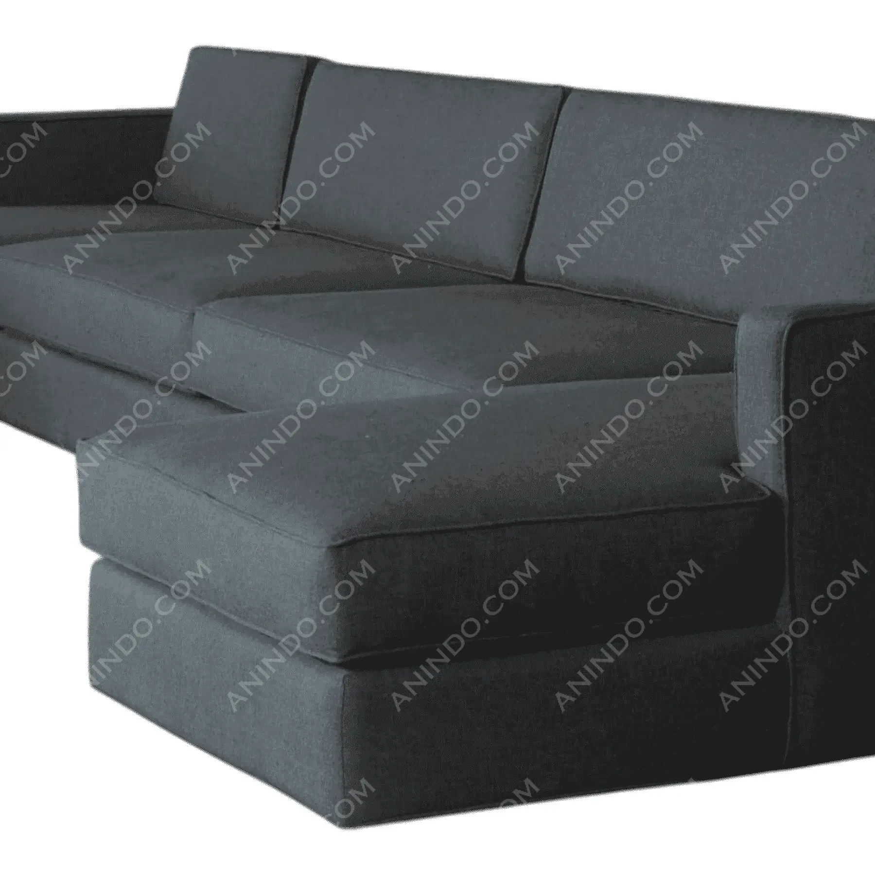 Modern dark gray sectional sofa with chaise