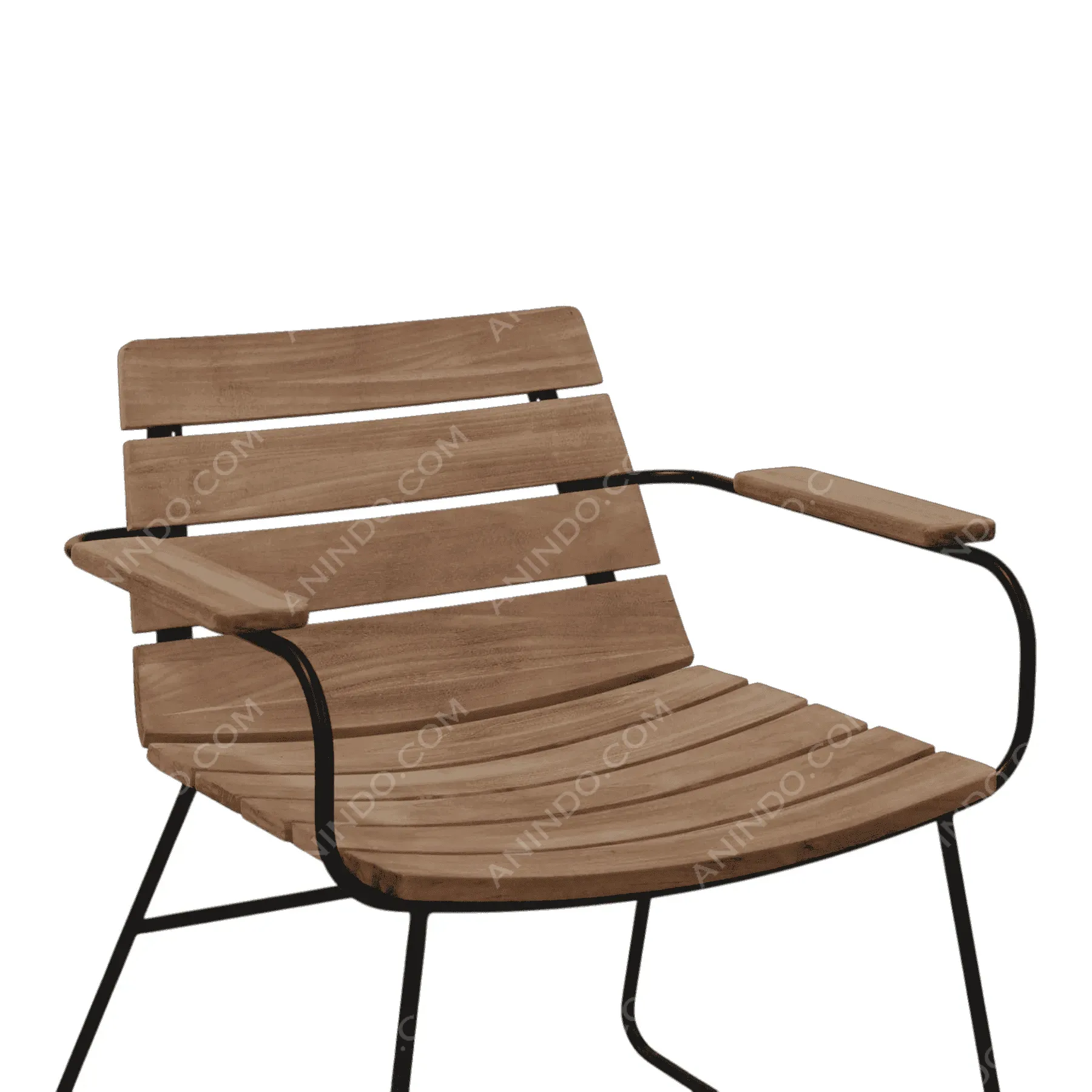 Modern wooden chair with metal legs