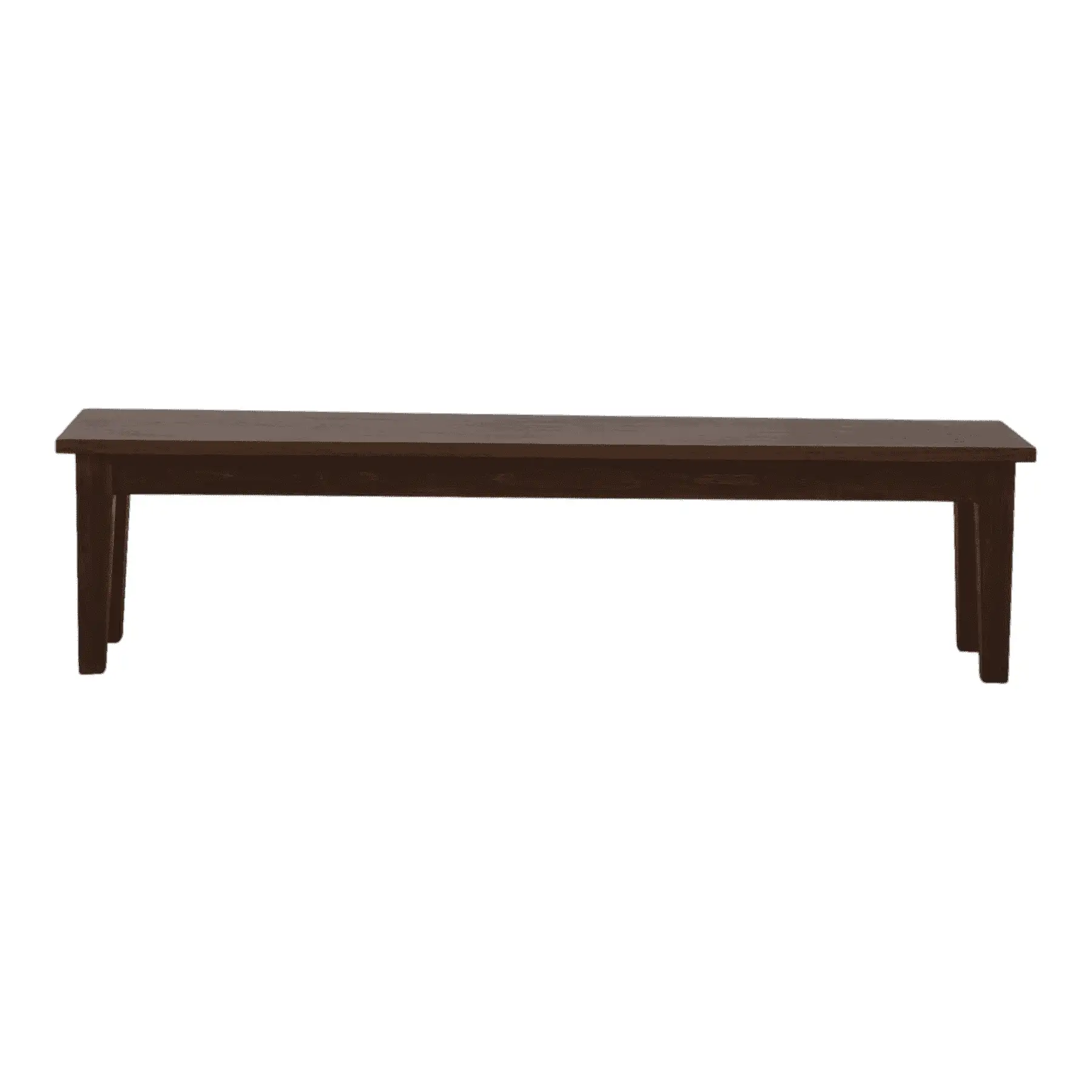 Long dark wooden dining bench