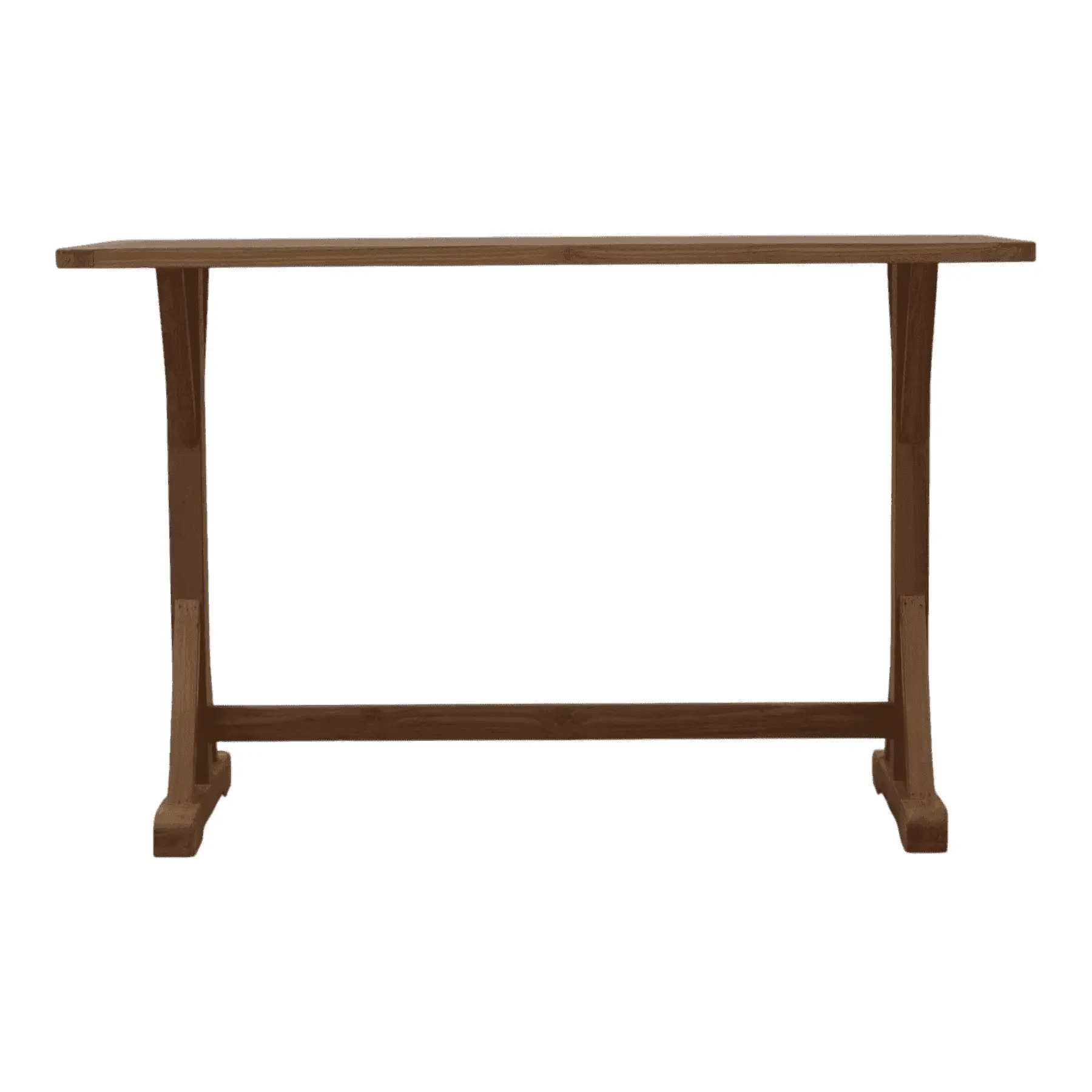 Simple wooden dining table with flat top