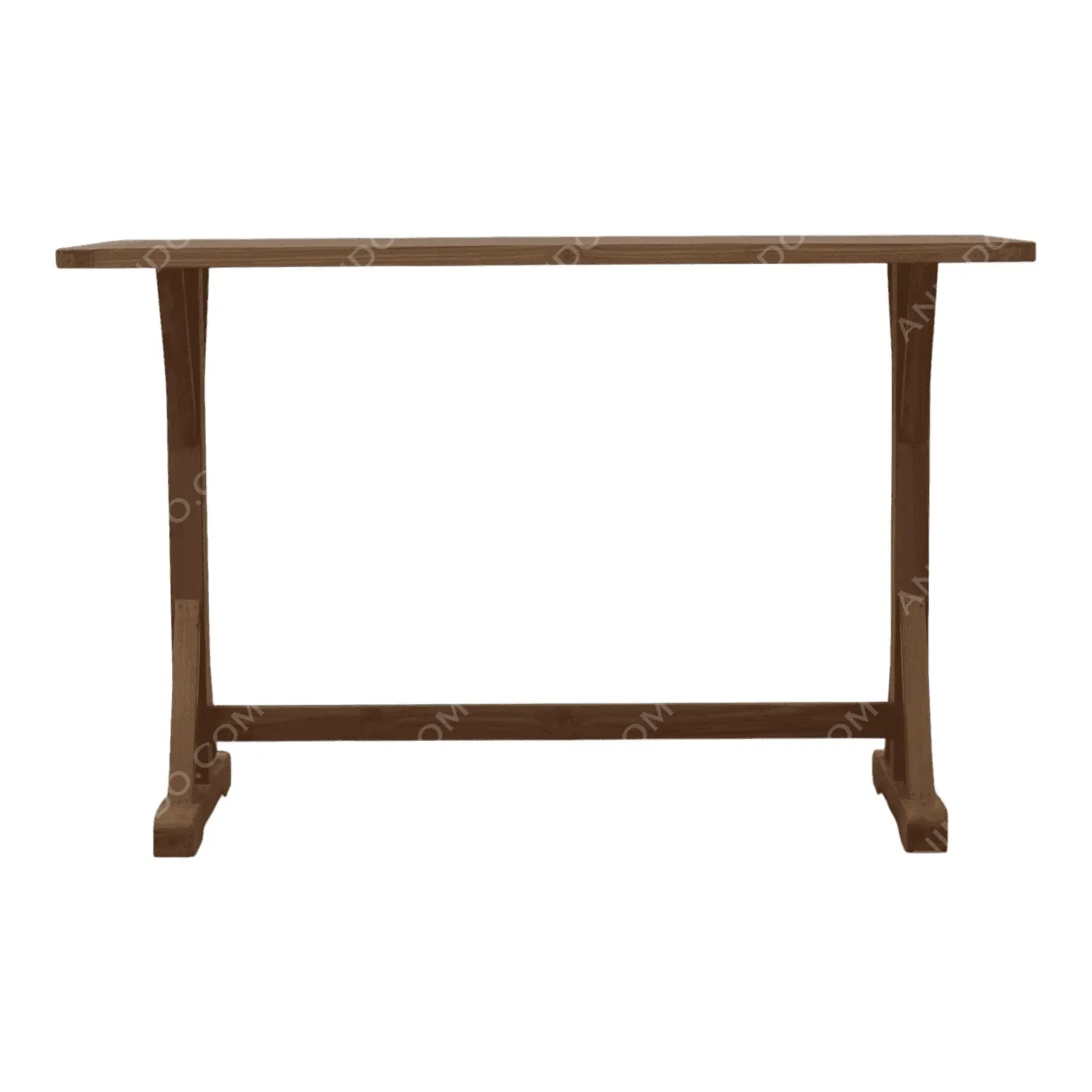 Simple wooden dining table with flat top