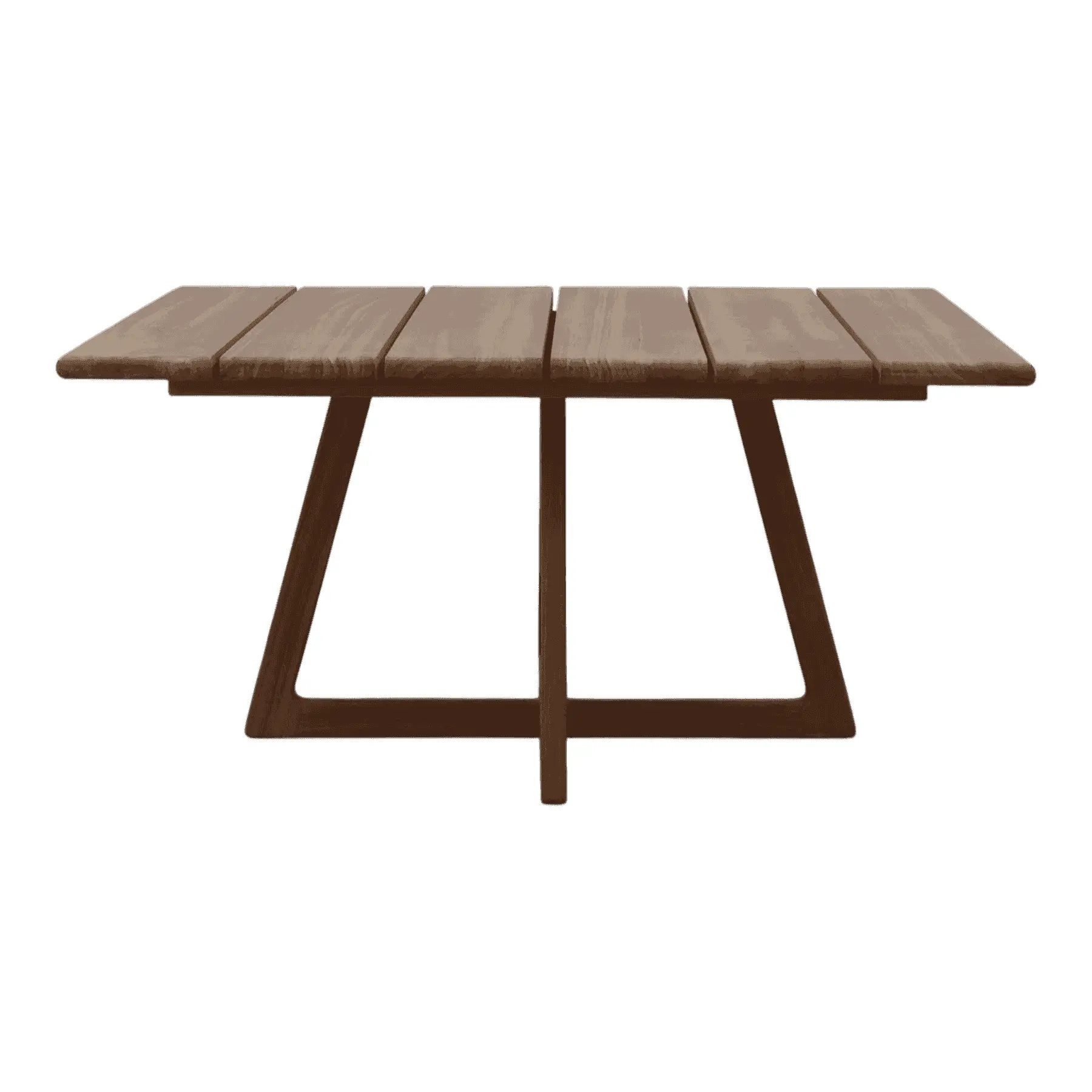 Modern wooden dining table with slatted top