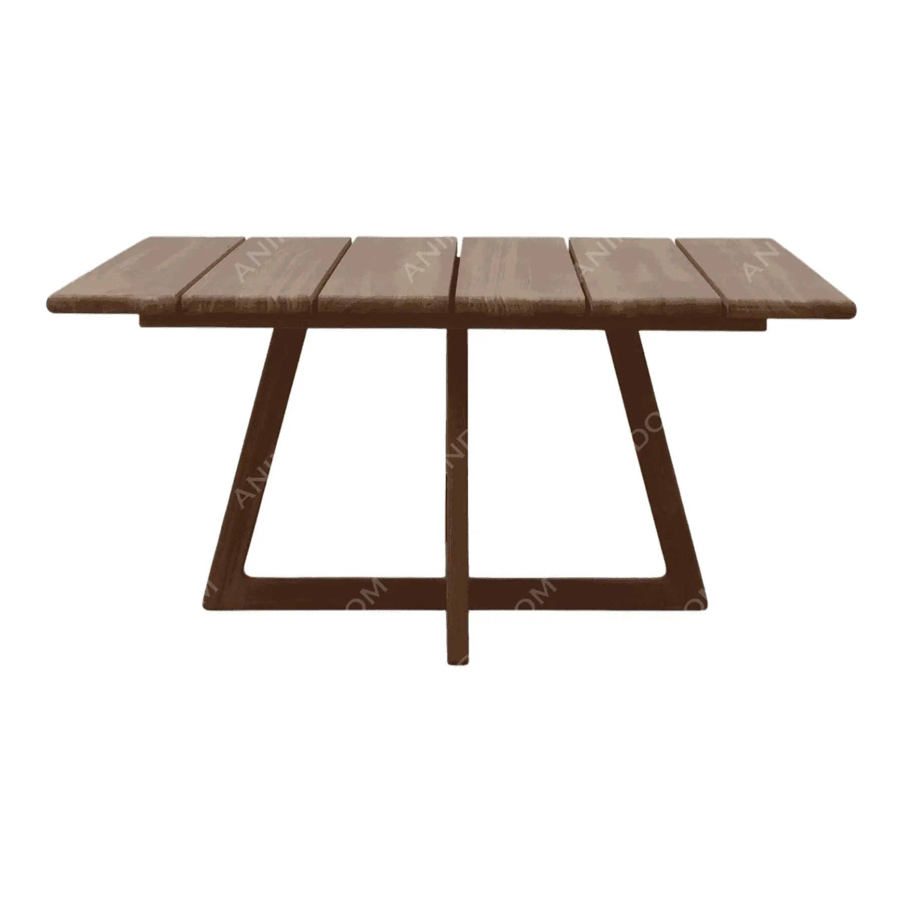 Modern wooden dining table with slatted top