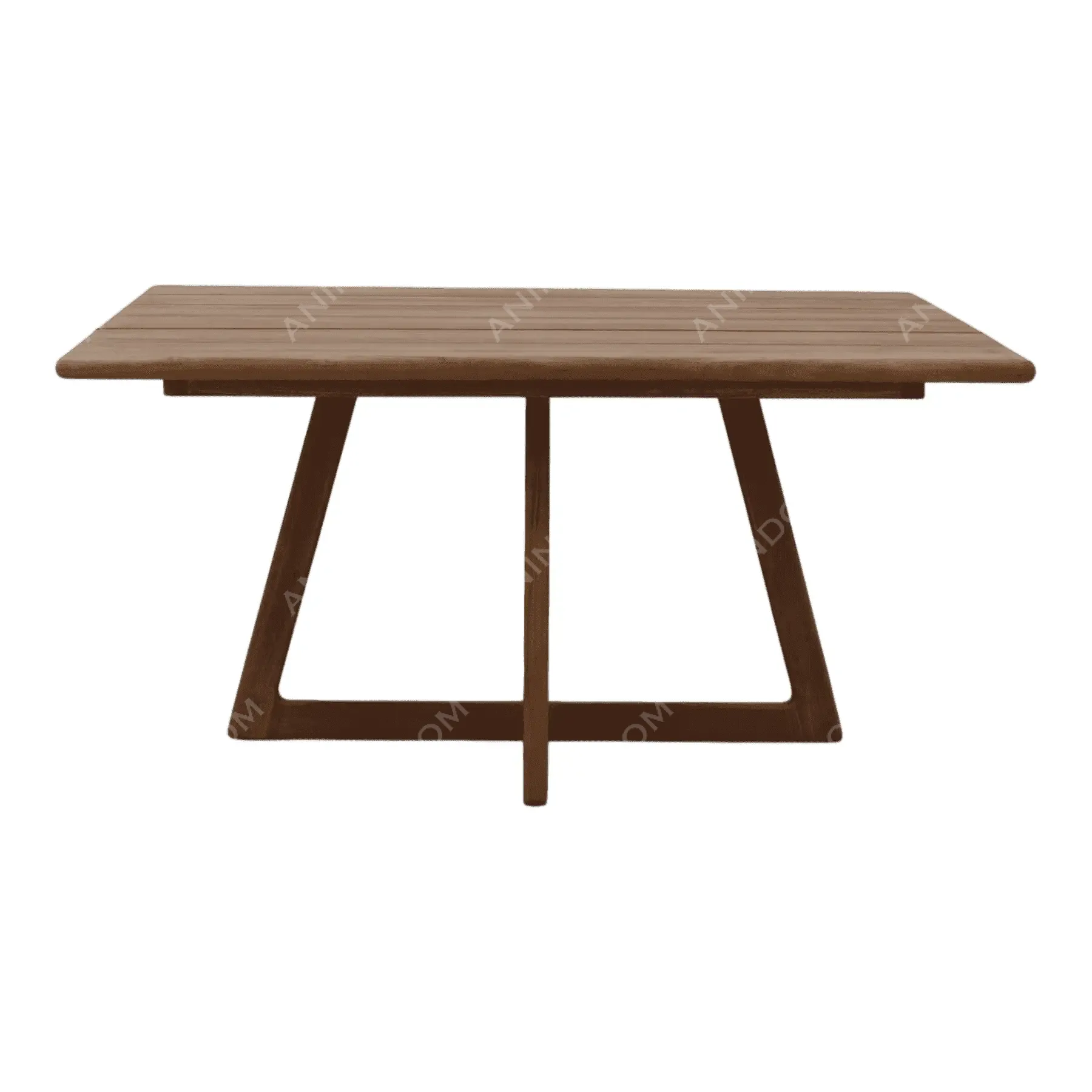 Modern wooden dining table with sturdy base